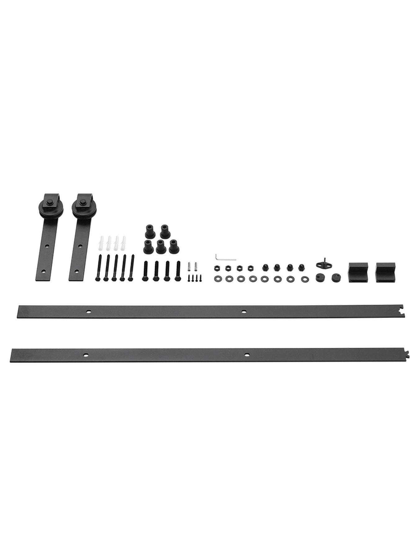 Image 4 of 7 of Living and Home Wooden Sliding Door Barn Door with 6.6ft Steel Hardware Kit