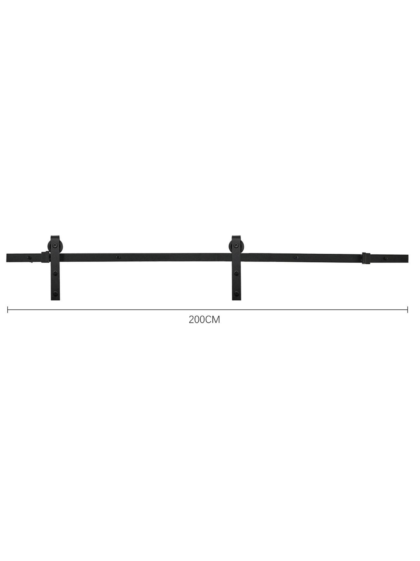 Image 7 of 7 of Living and Home Wooden Sliding Door Barn Door with 6.6ft Steel Hardware Kit