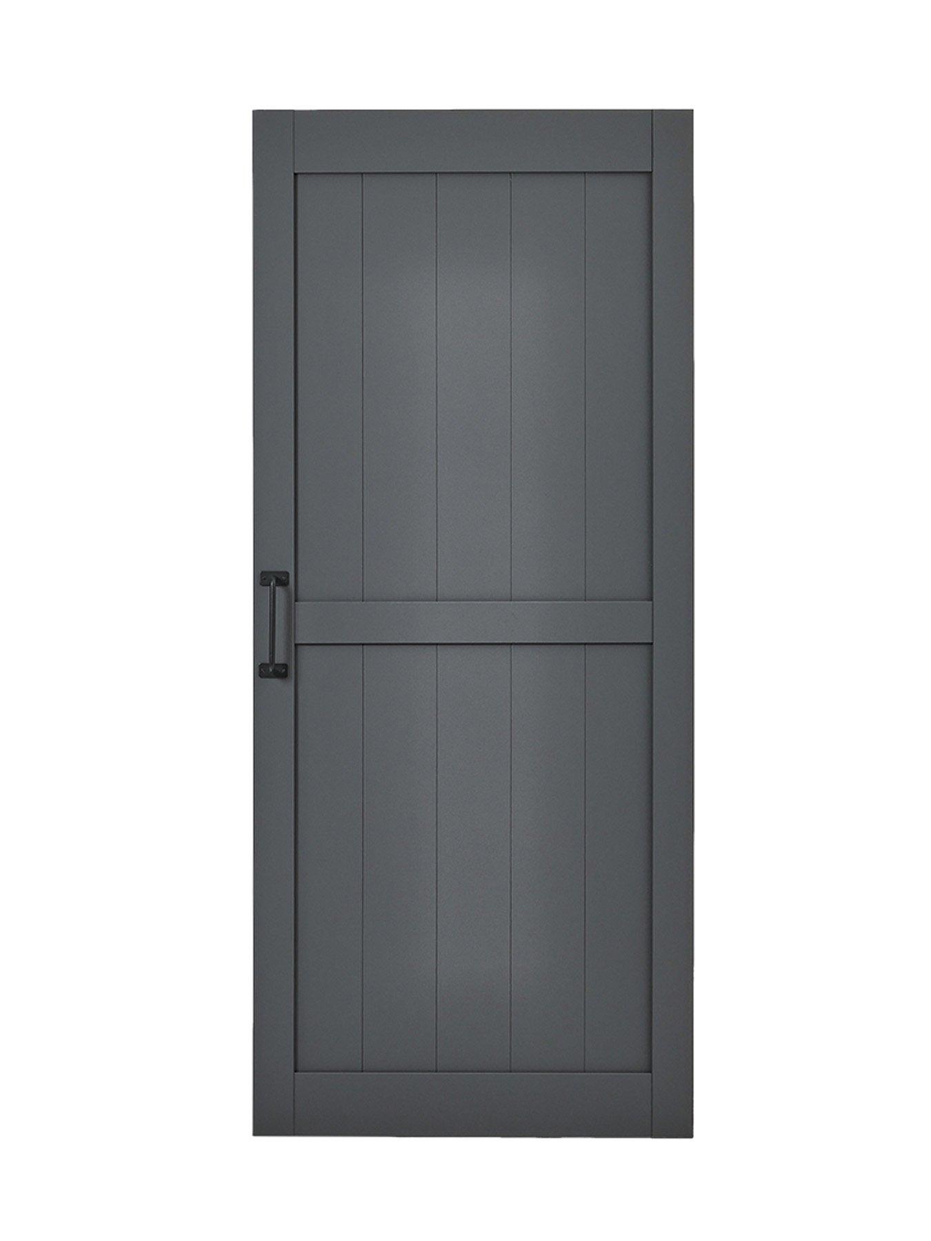 Image 3 of 7 of Living and Home Wooden Sliding Door Barn Door with 6ft Steel Hardware Kit