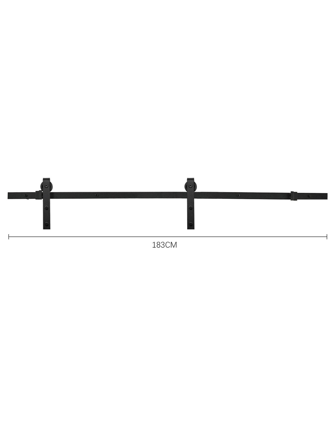 Image 7 of 7 of Living and Home Wooden Sliding Door Barn Door with 6ft Steel Hardware Kit