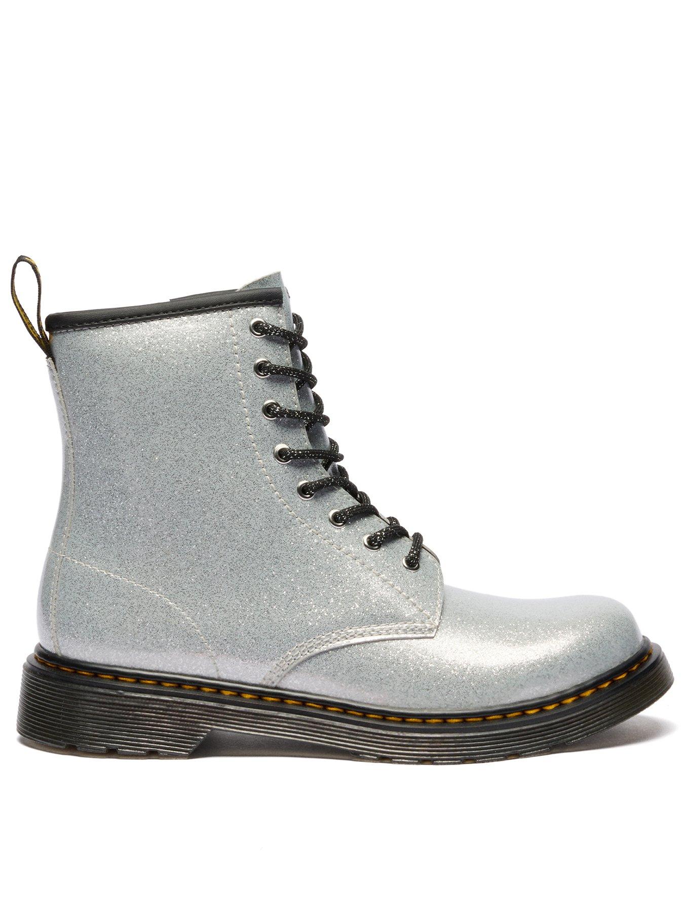 Dr Martens Youth 1460 Y 8 Eye Boot Silver+silver Nebula Glitter