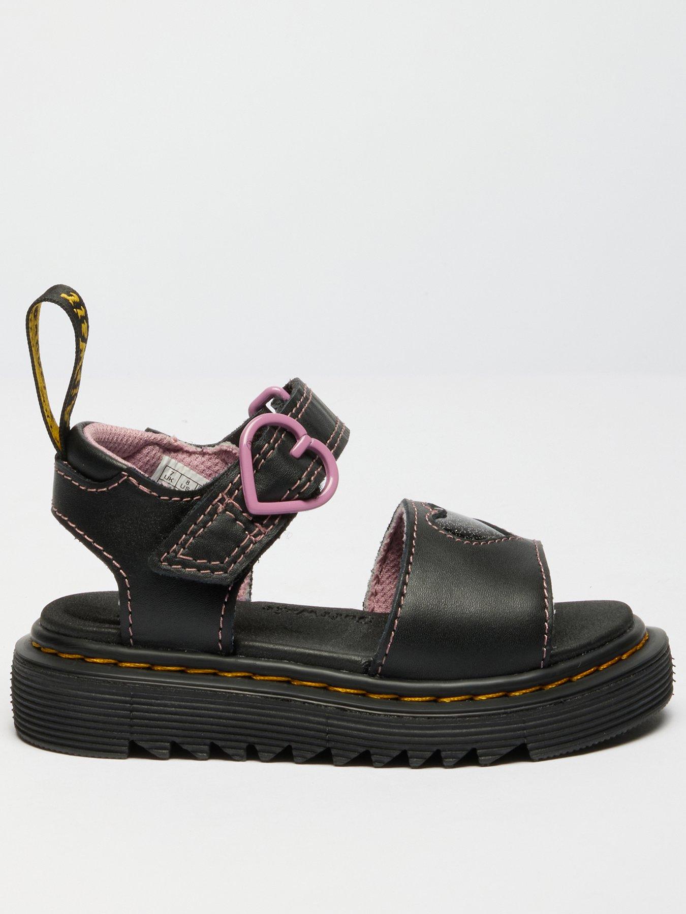 Dr Martens Toddler Marlowe Hearts Ii T Sandal Black Lucido+nebula Glitter