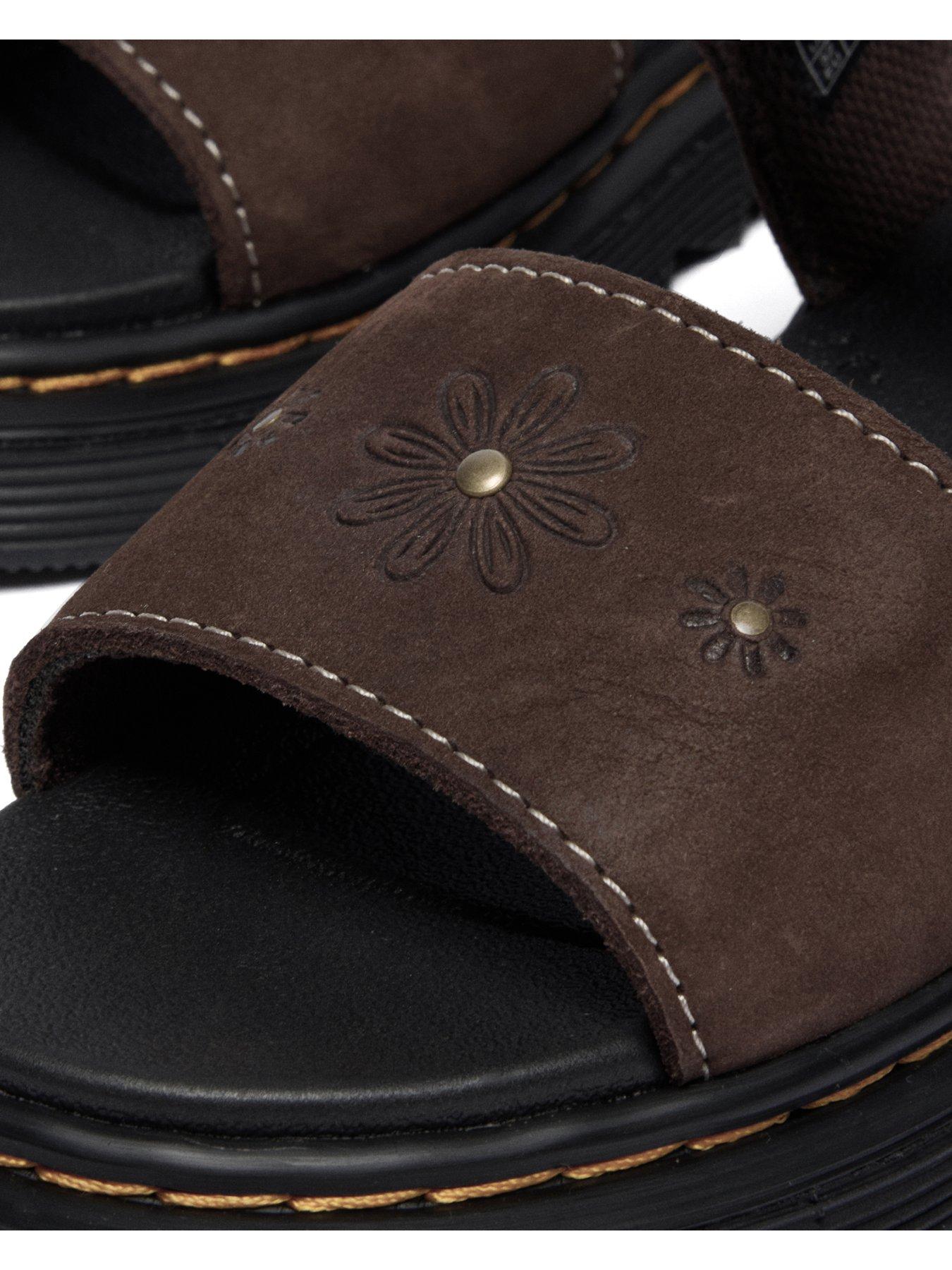 Image 7 of 7 of Dr Martens Junior Marlowe Flower J Sandal Dark Brown Tumbled Nubuck