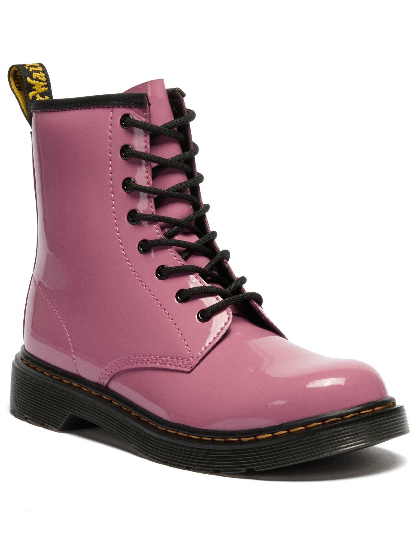 Image 2 of 7 of Dr Martens Youth 1460 Patent Leather Lace-up Boot - Pink