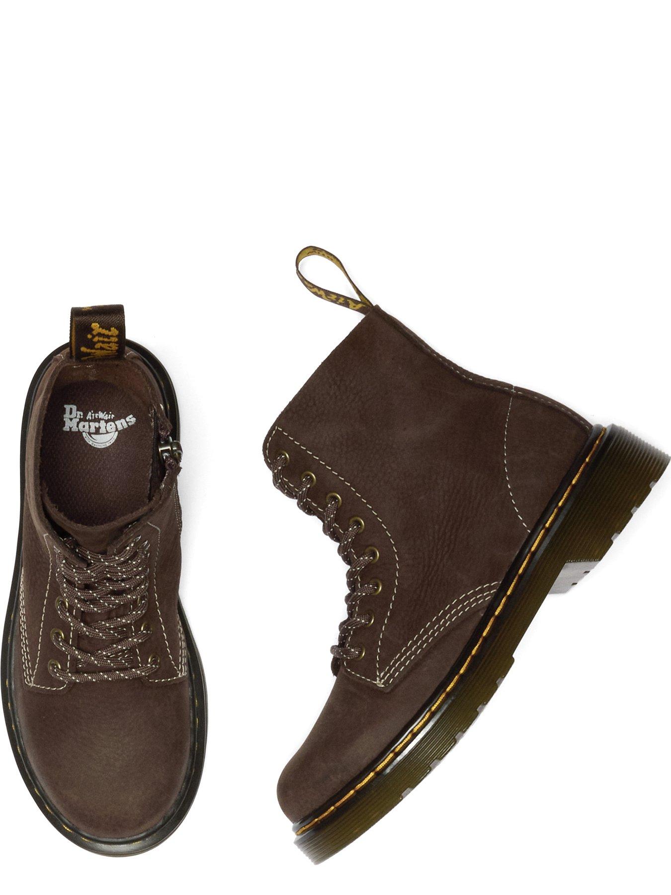 Image 4 of 7 of Dr Martens Junior 1460 Pascal J 8 Eye Boot Dark Brown Tumbled Nubuck