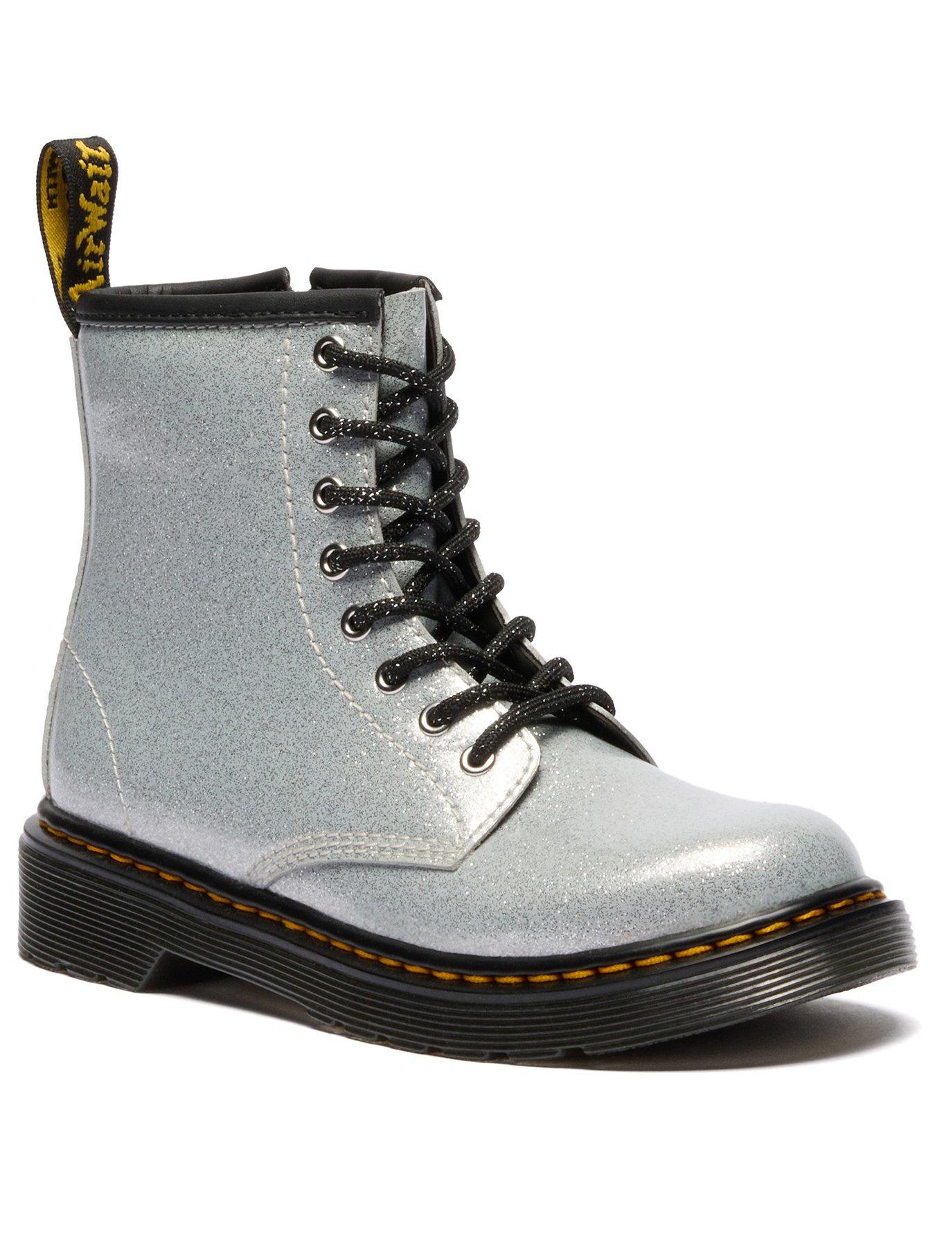 Image 2 of 6 of Dr Martens Junior 1460 8 Eye Leather Boot - Silver Nebula Glitter
