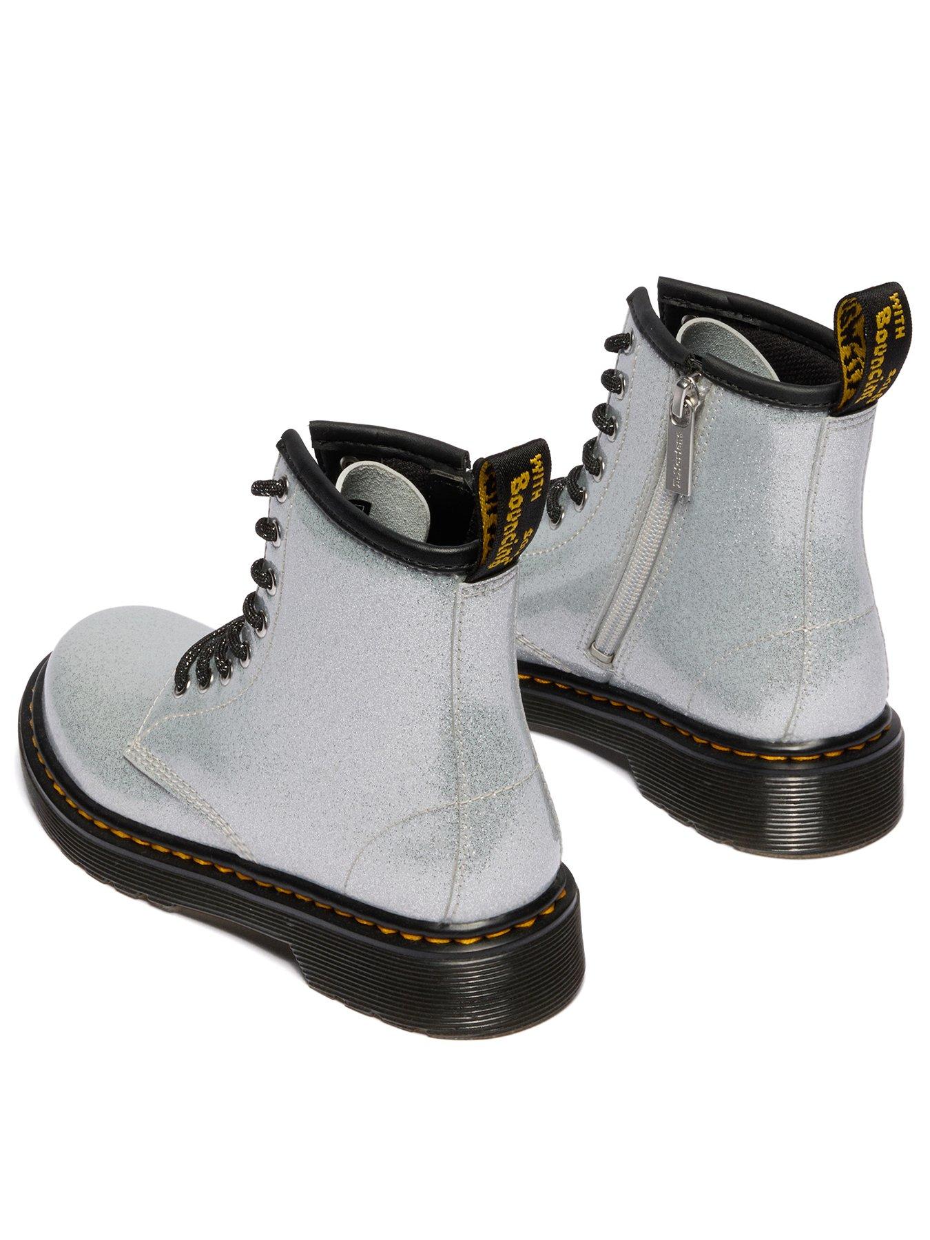 Image 3 of 6 of Dr Martens Junior 1460 8 Eye Leather Boot - Silver Nebula Glitter