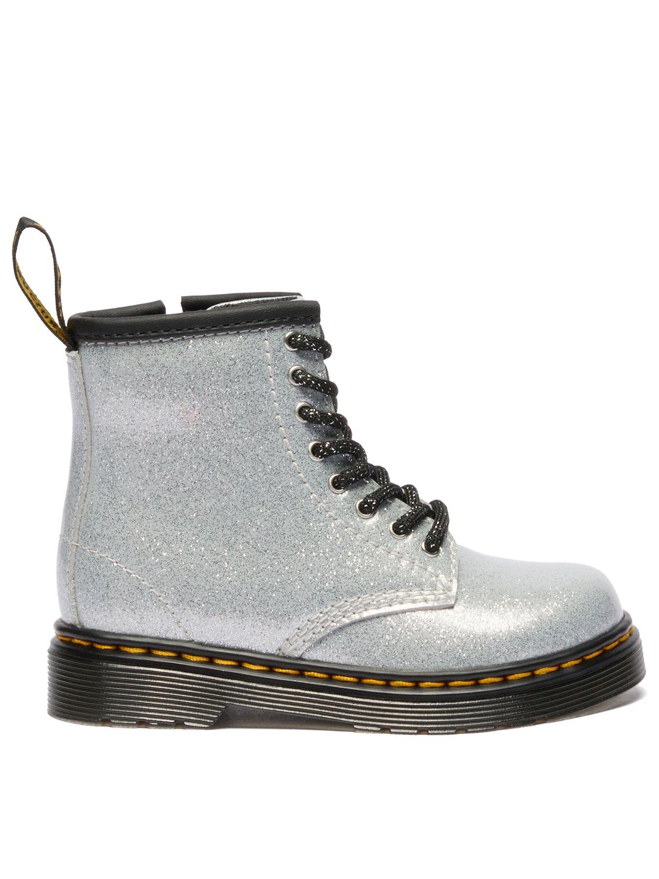 dr-martens-toddler-1460-glitter-lace-up-boot-silverfront