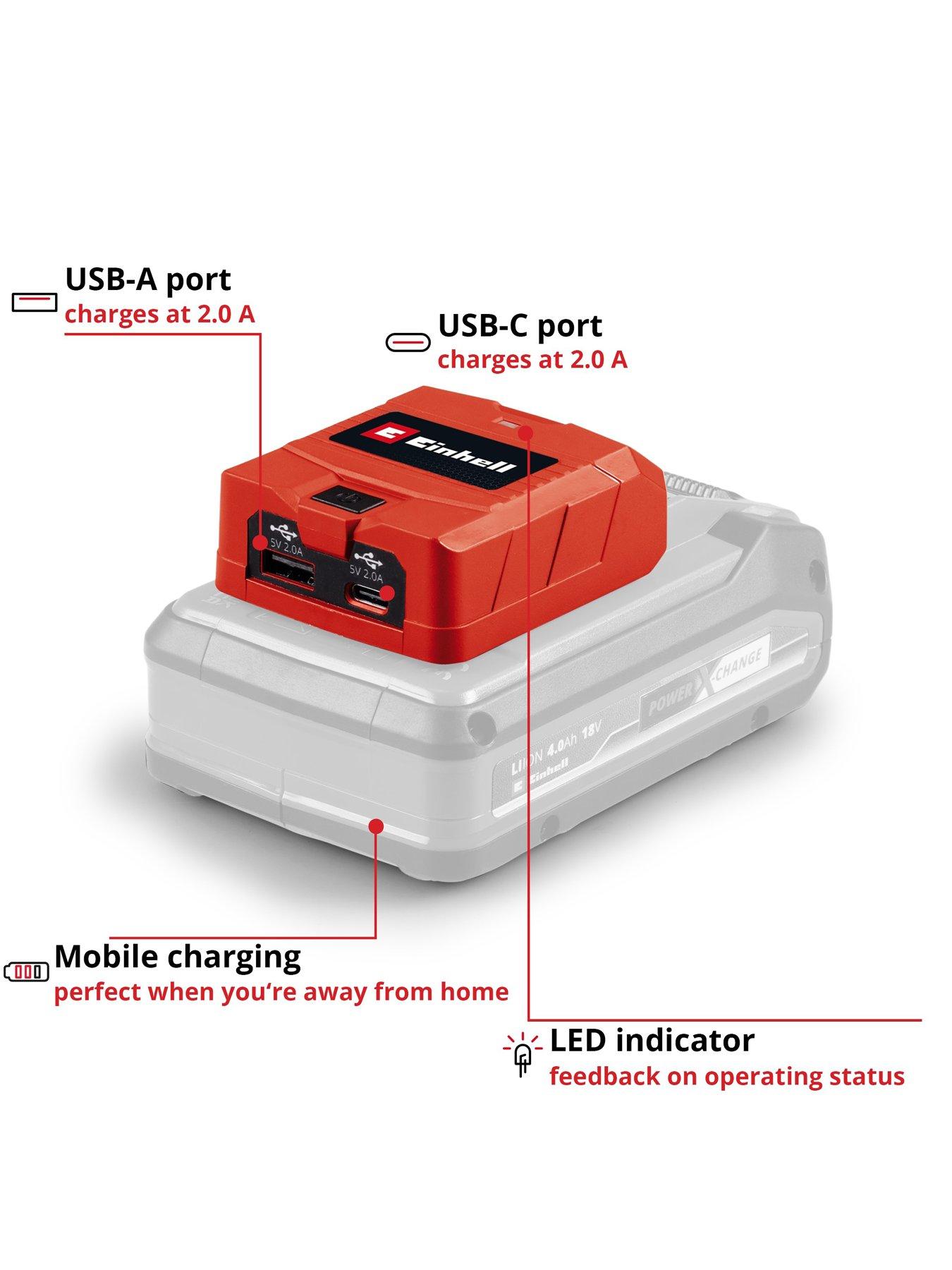 einhell-pxc-18v-usb-usb-c-bank-charger-body-onlystillFront