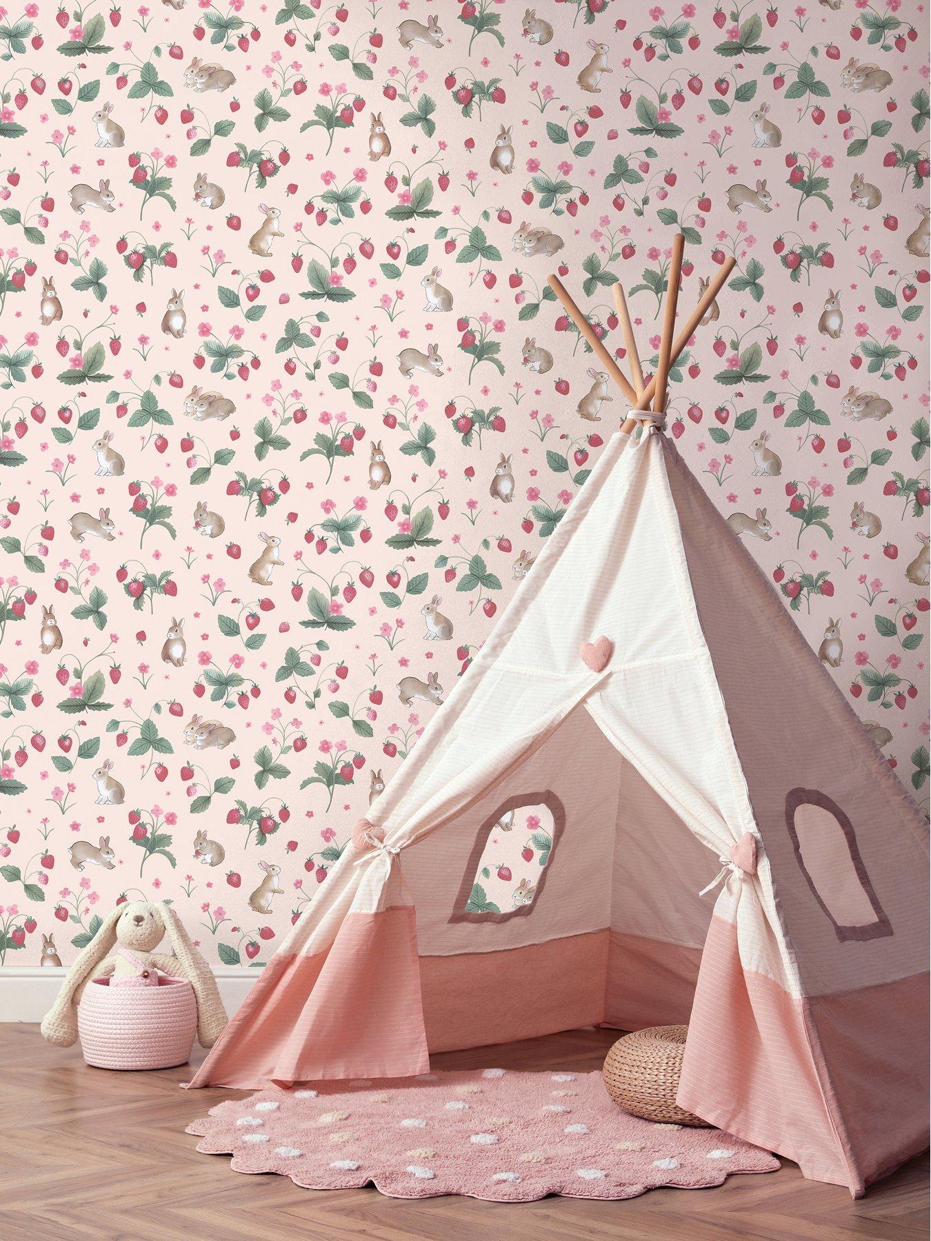 holden-decor-bunnies-berries-pink-wallpaperfront