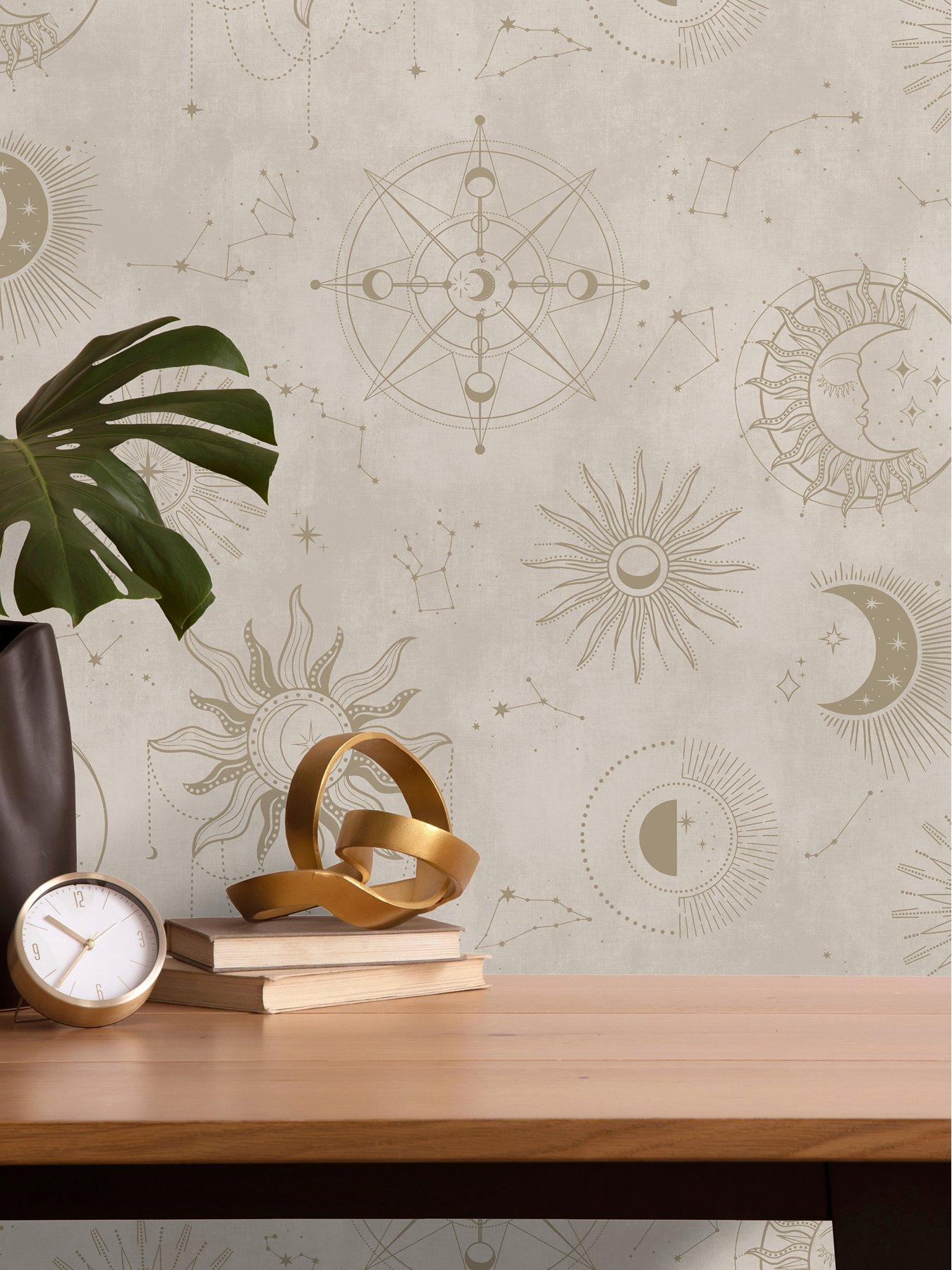 Image 5 of 6 of Holden Decor Cosmic Cream Gold Wallpaper