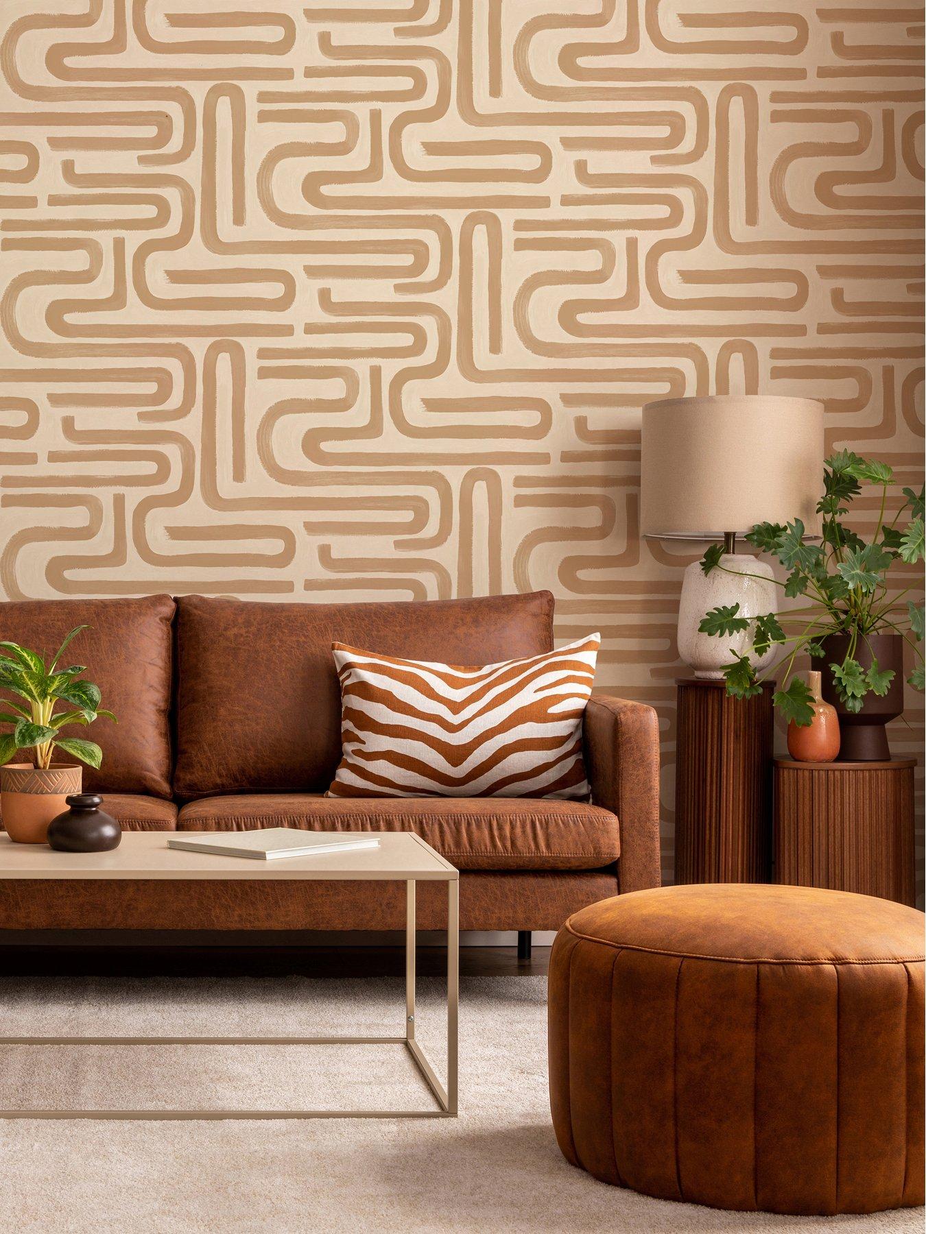 holden-decor-brushed-geo-orange-wallpaper