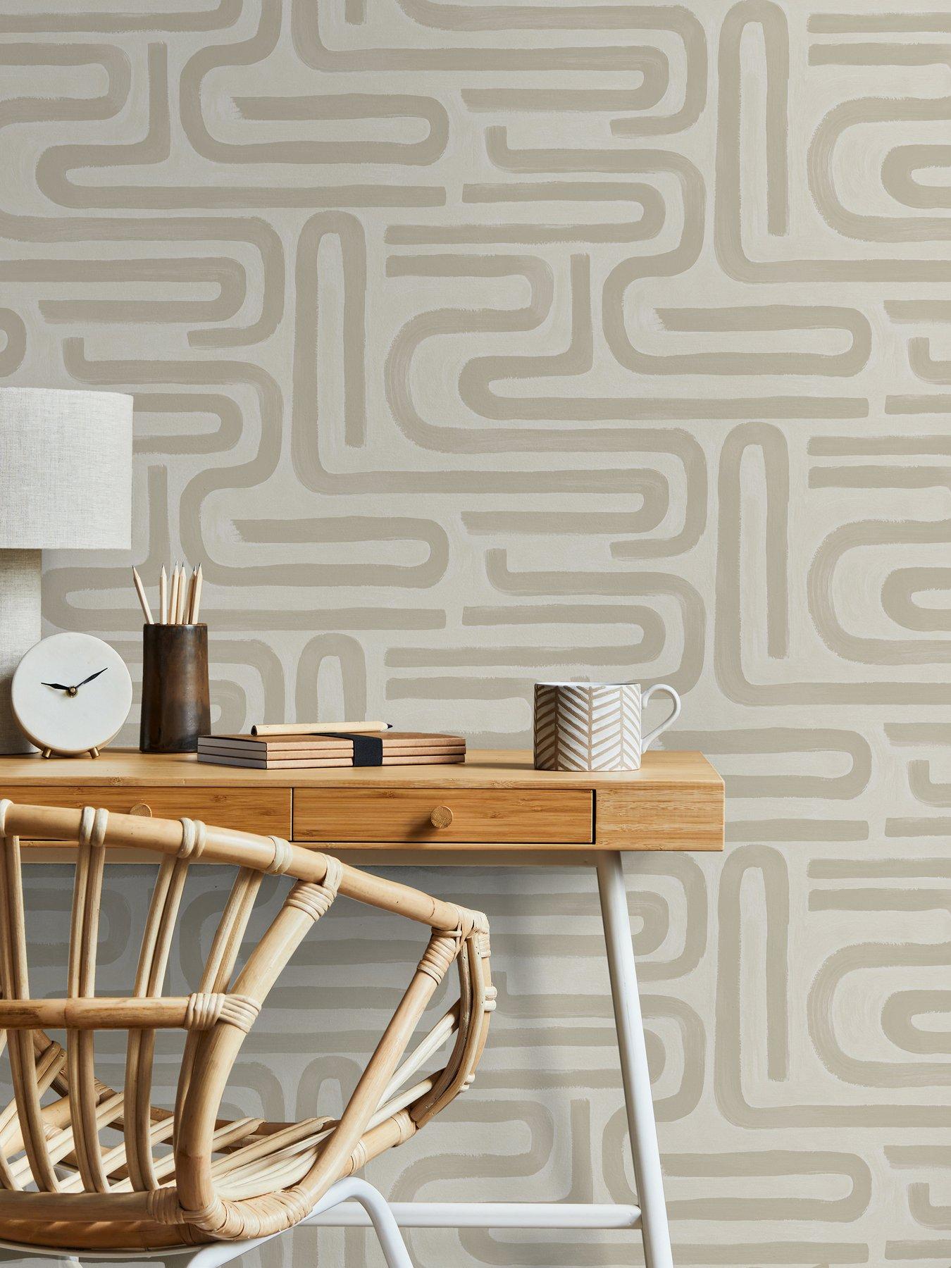 Image 1 of 6 of Holden Decor Brushed Geo Neutral Wallpaper