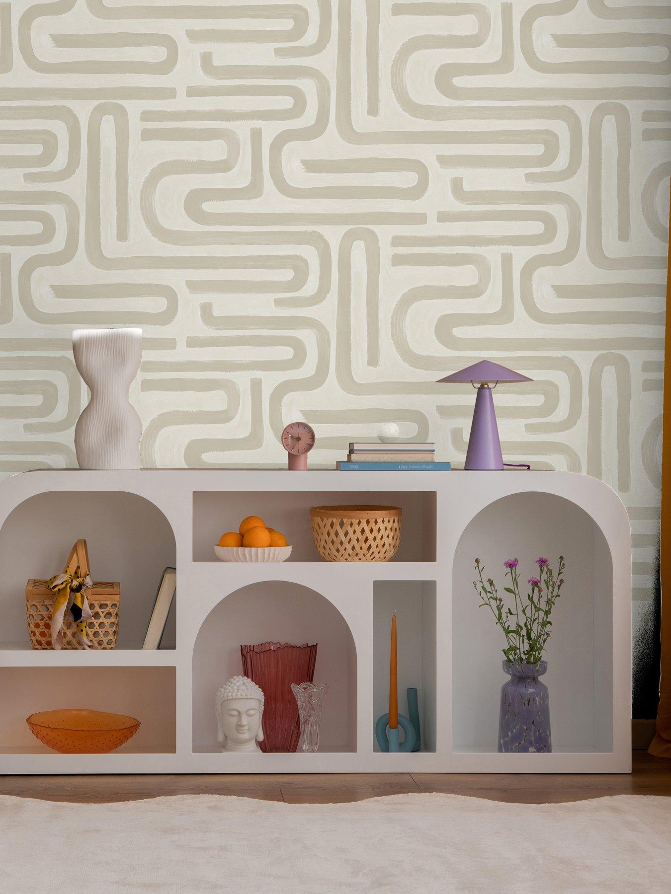 Image 3 of 6 of Holden Decor Brushed Geo Neutral Wallpaper