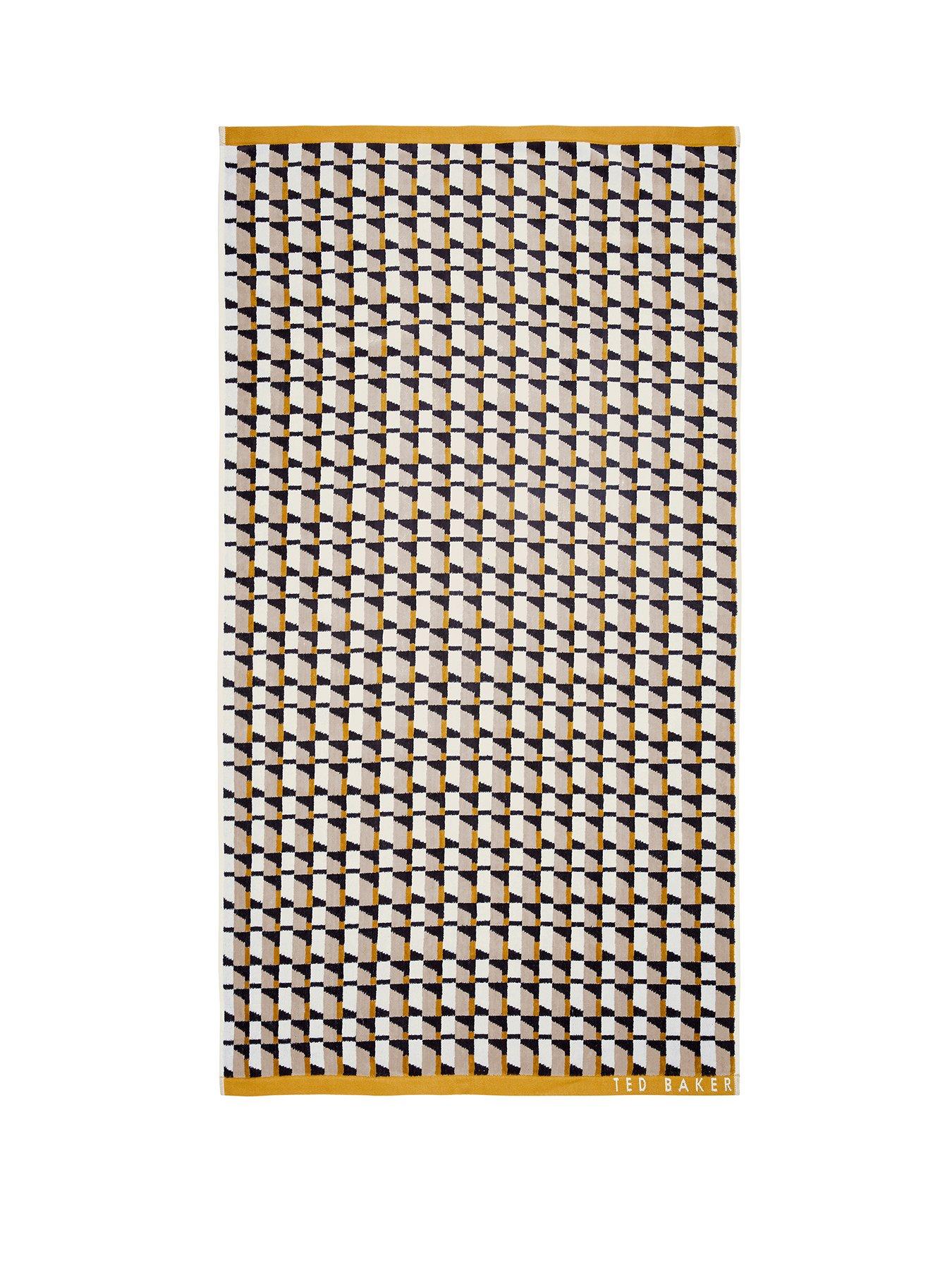 Image 2 of 3 of Ted Baker Rossi Geo Stripe Hand Towel Gold