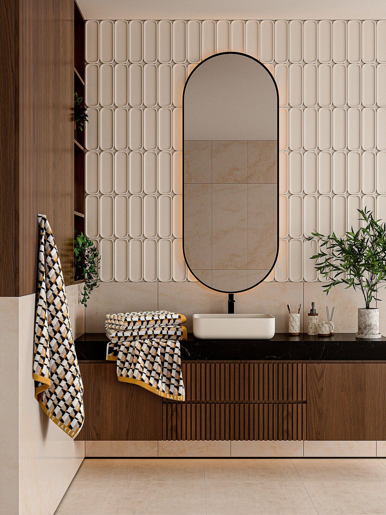 Image 3 of 3 of Ted Baker Rossi Geo Stripe Hand Towel Gold