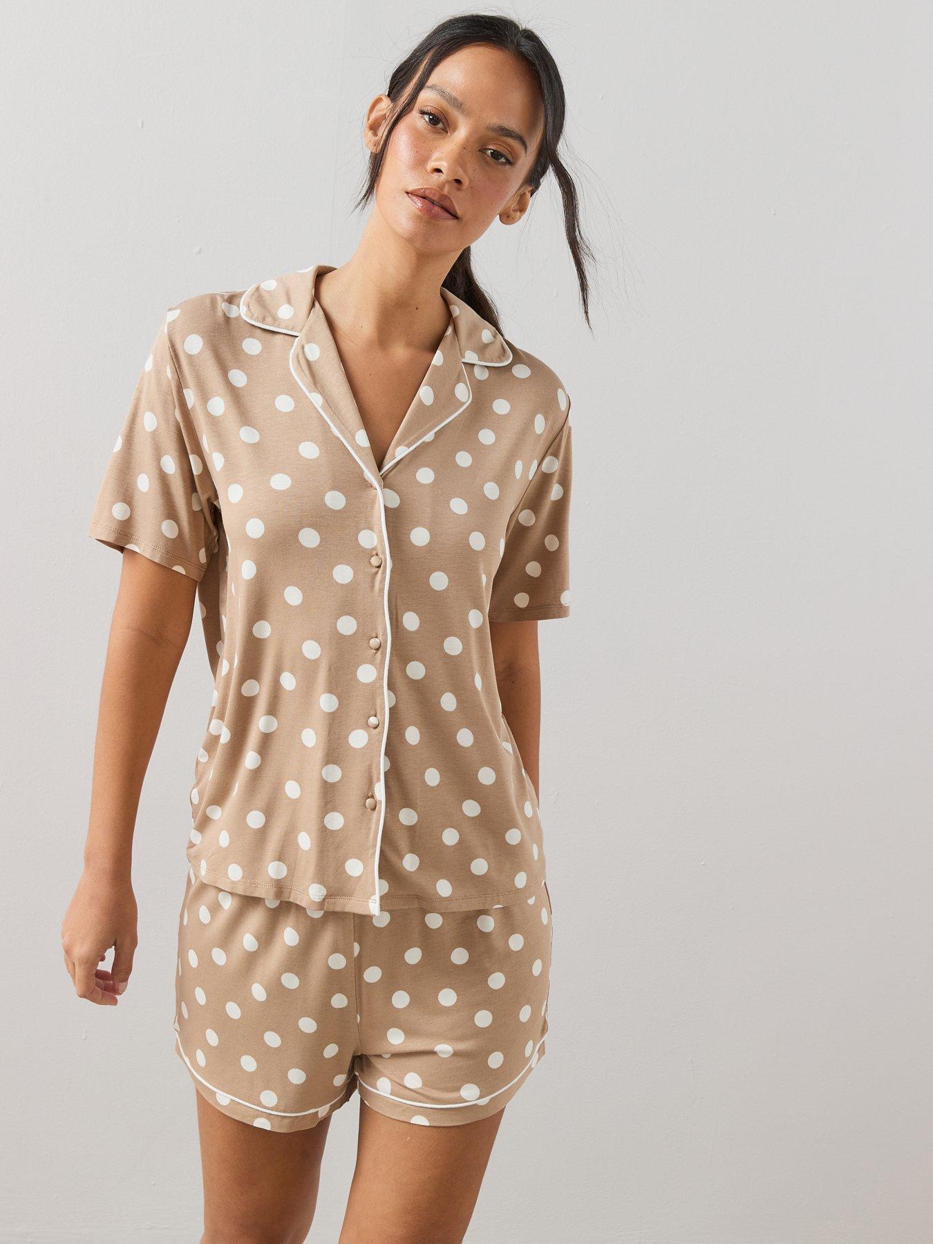 Image 3 of 7 of The Very Collection Jersey Revere Polka Dot Pyjama Set