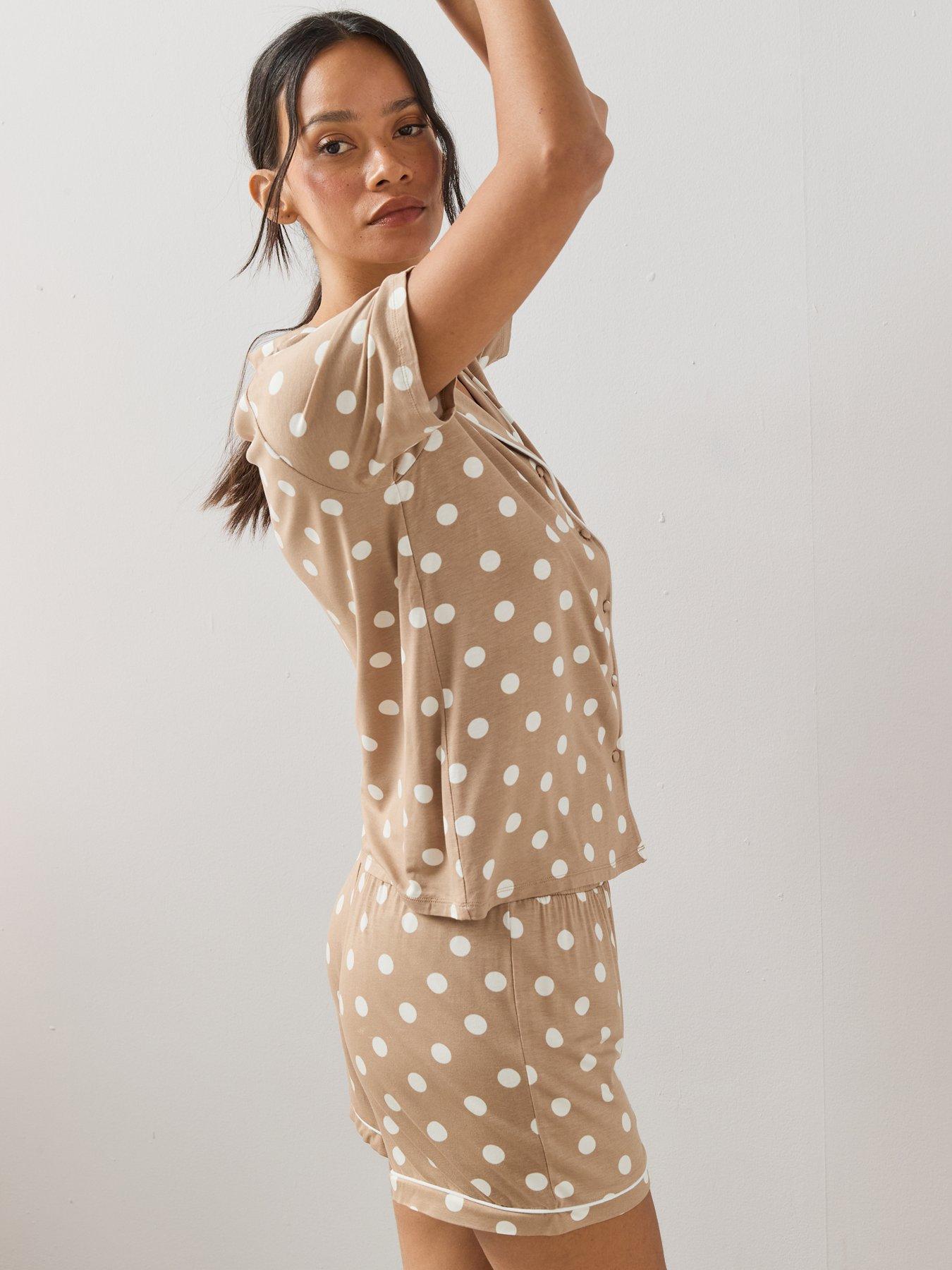 Image 4 of 7 of The Very Collection Jersey Revere Polka Dot Pyjama Set