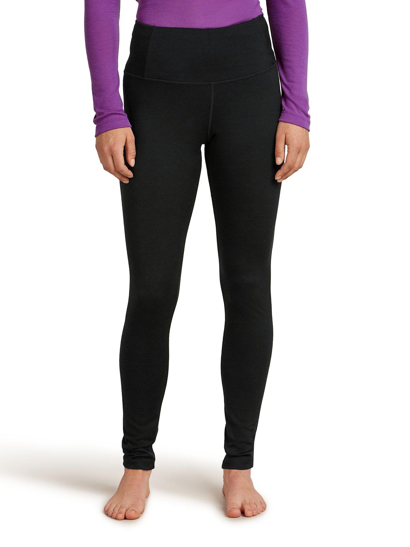 Icebreaker Womens Merino 200 Oasis High Rise Leggings - Black