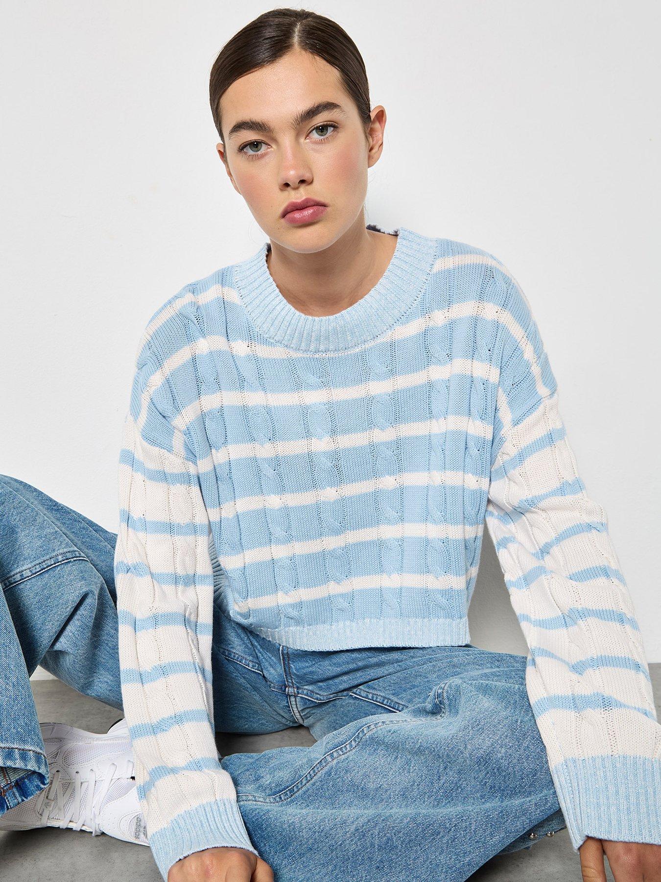 Apricot Contrast Stripe Long Sleeve Jumper - Cream
