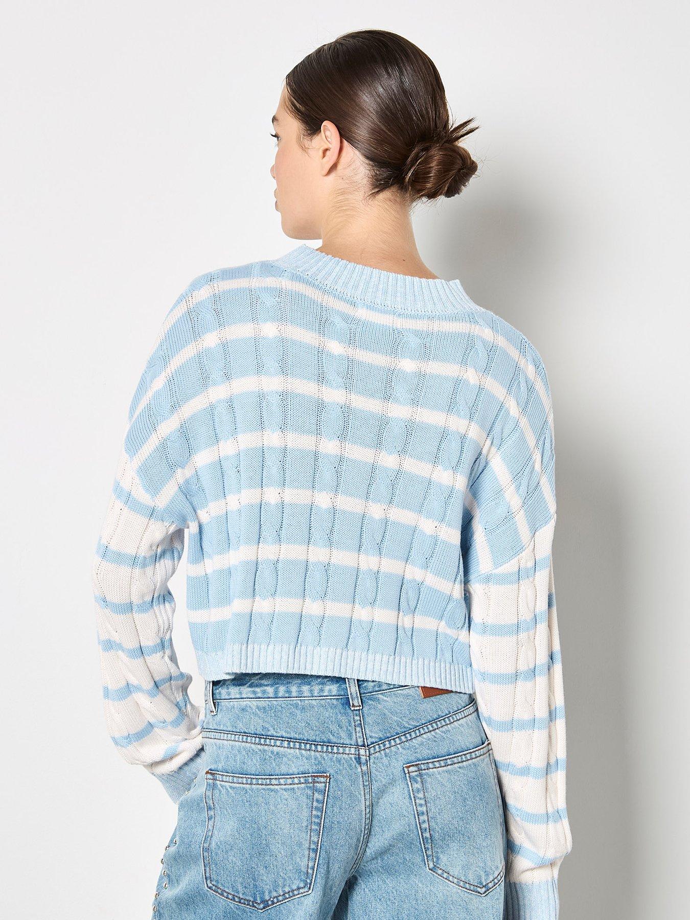 Image 2 of 4 of Apricot Apricot Stripe Contrast Slv Jumper