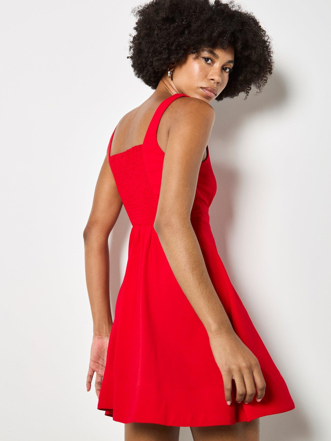 Apricot Fit And Flare Mini Dress - Red | Very Ireland