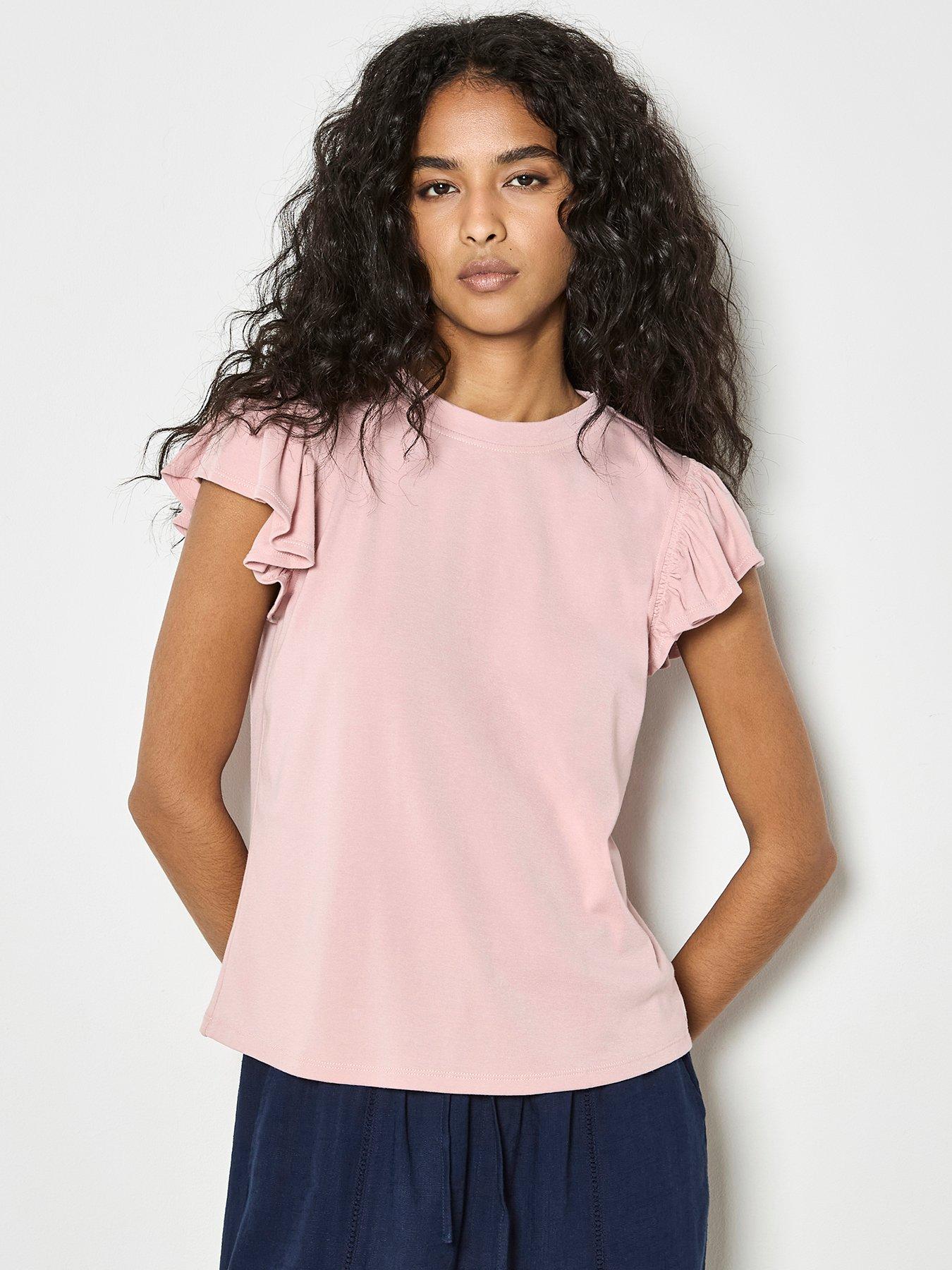 apricot-fine-rib-ruffle-t-shirt-pinkfront