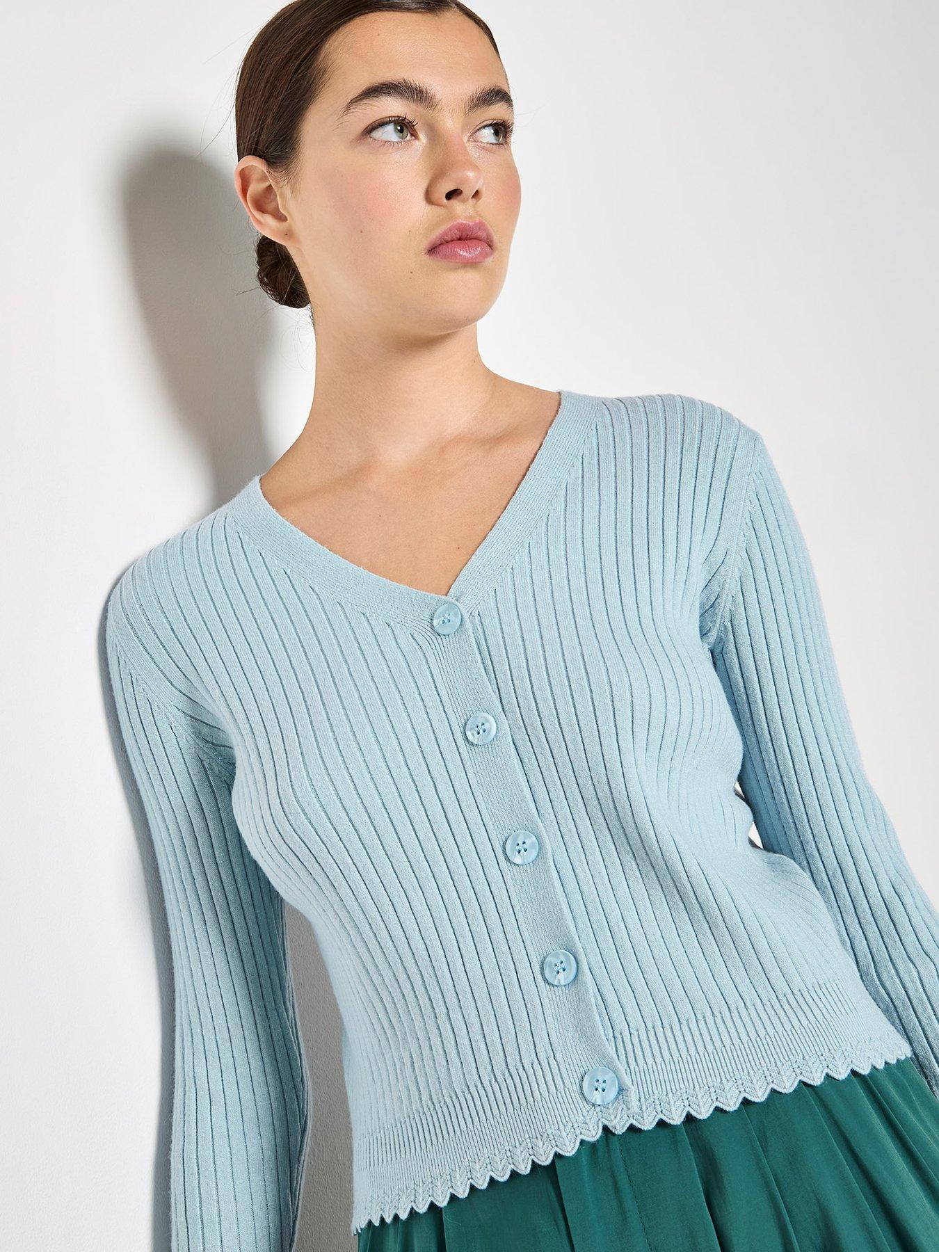 apricot-apricot-ribbed-scallop-basic-cardiganoutfit
