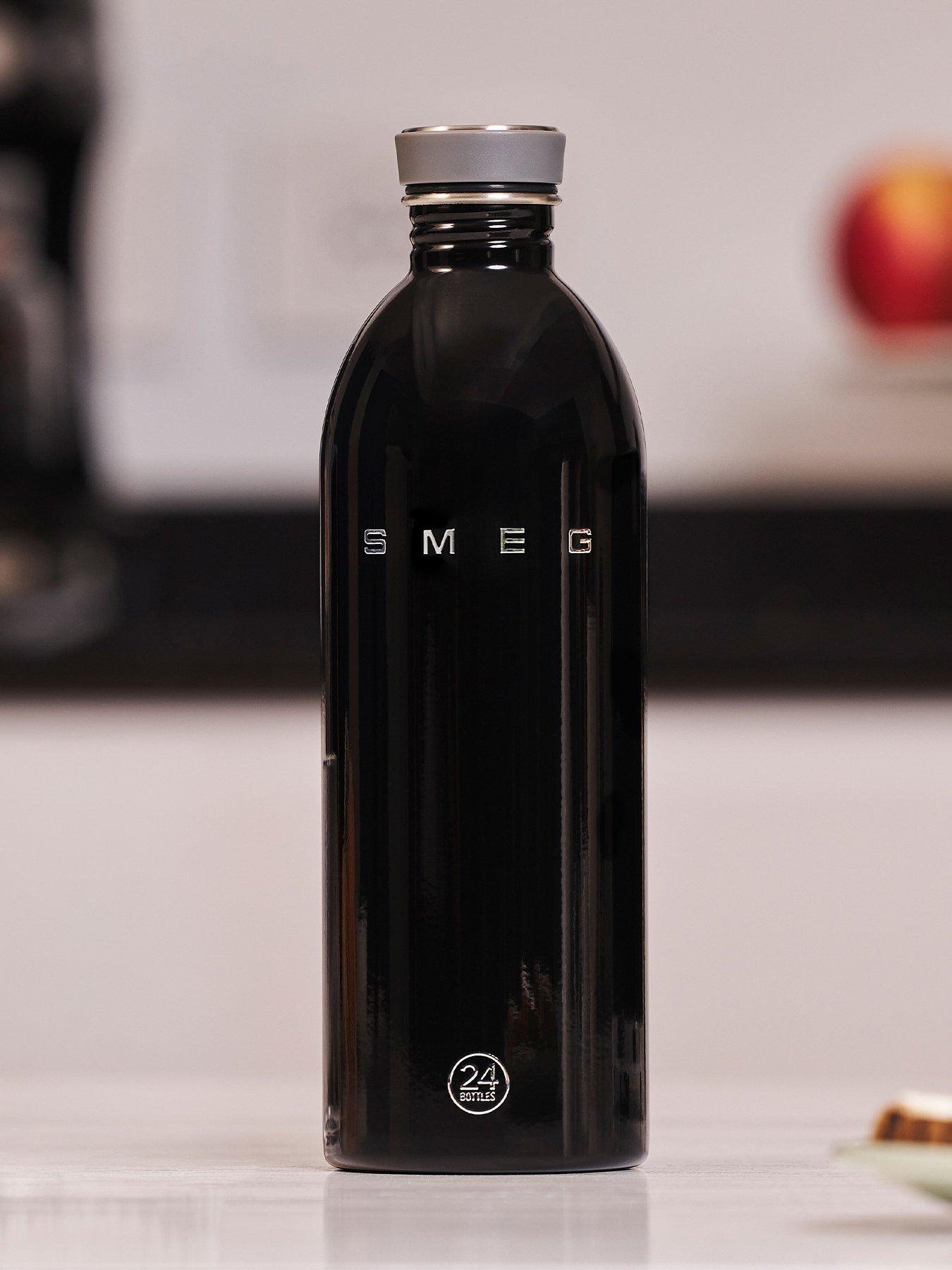 Image 1 of 6 of Smeg X 24bottles Lightweight And Leakproof Urban Bottle, Stainless Steel, 1l, Black