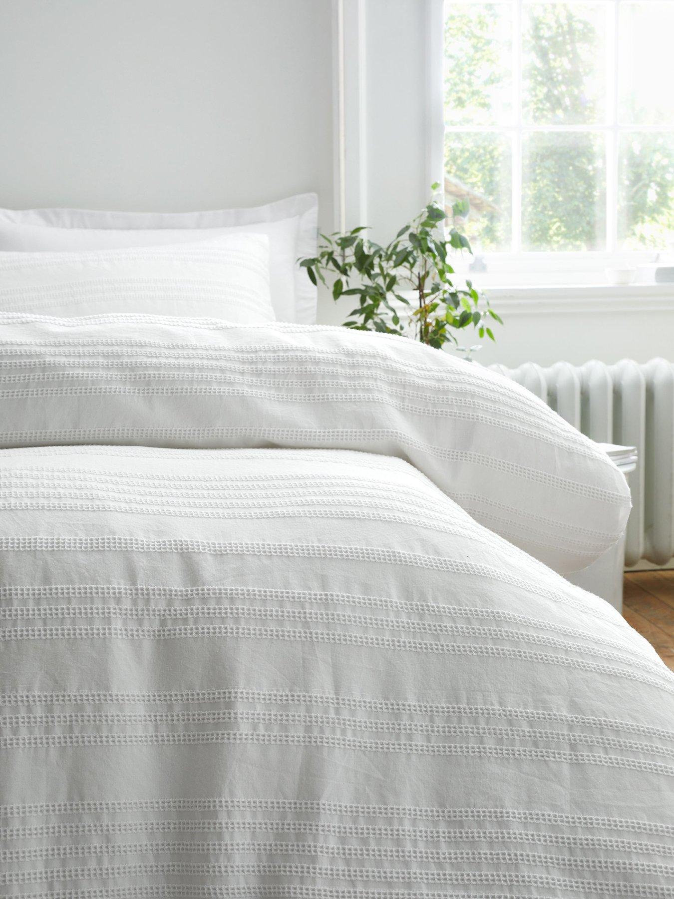 bianca-waffle-cotton-stripe-100-cotton-duvet-set-whitefront