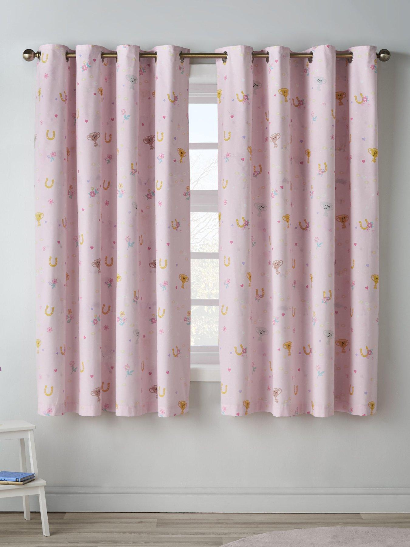 Image 2 of 4 of Catherine Lansfield Happy Horses Curtains 66X72 Inch Cream
