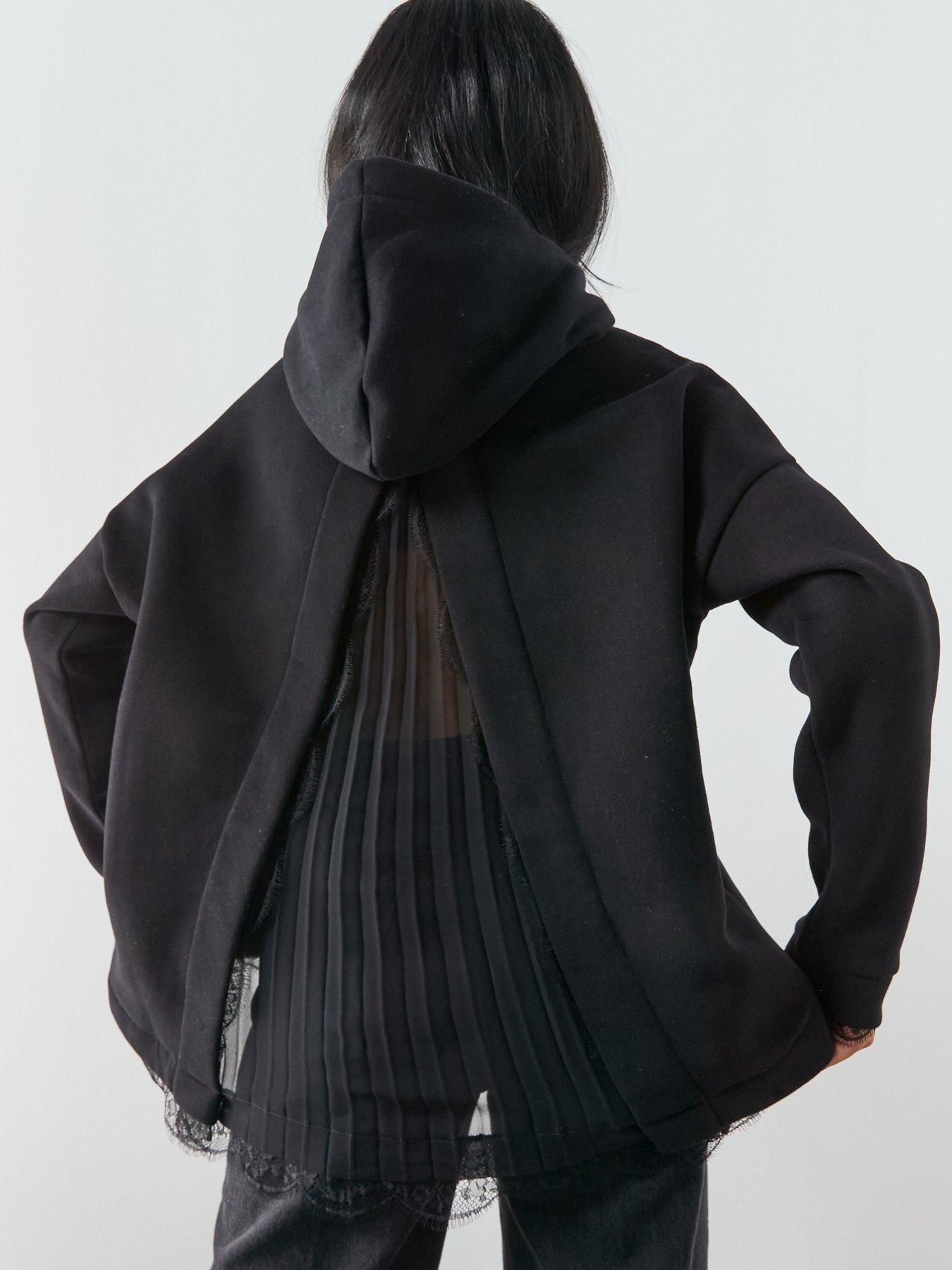 Image 4 of 6 of AllSaints Nia Lace Hoody - Black