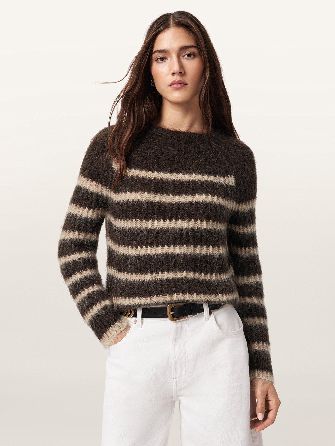 allsaints-riga-long-sleeve-striped-jumper-brownfront