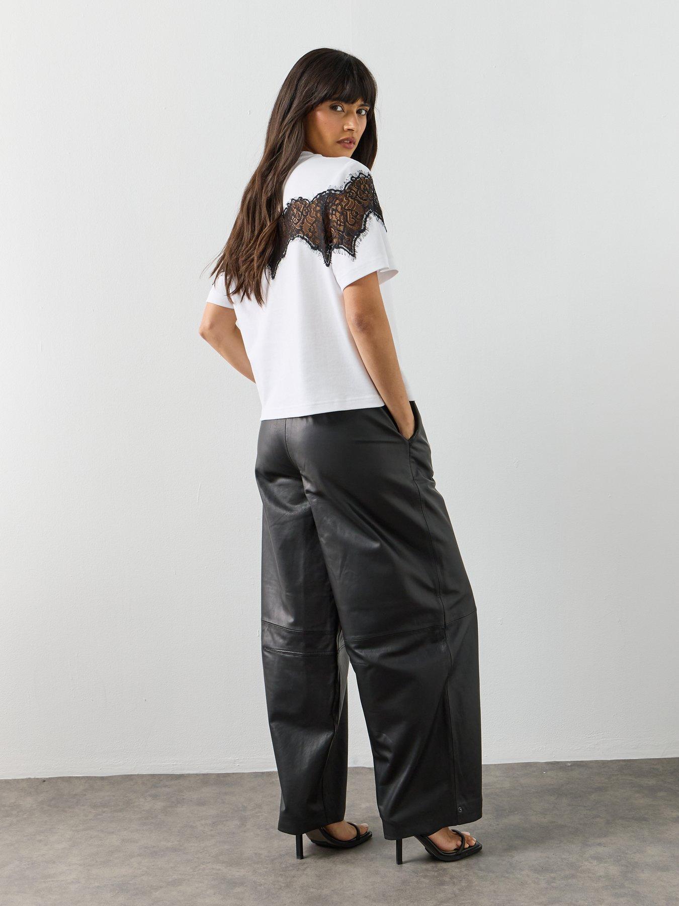 Image 2 of 6 of AllSaints Lisa Lace T-Shirt - White