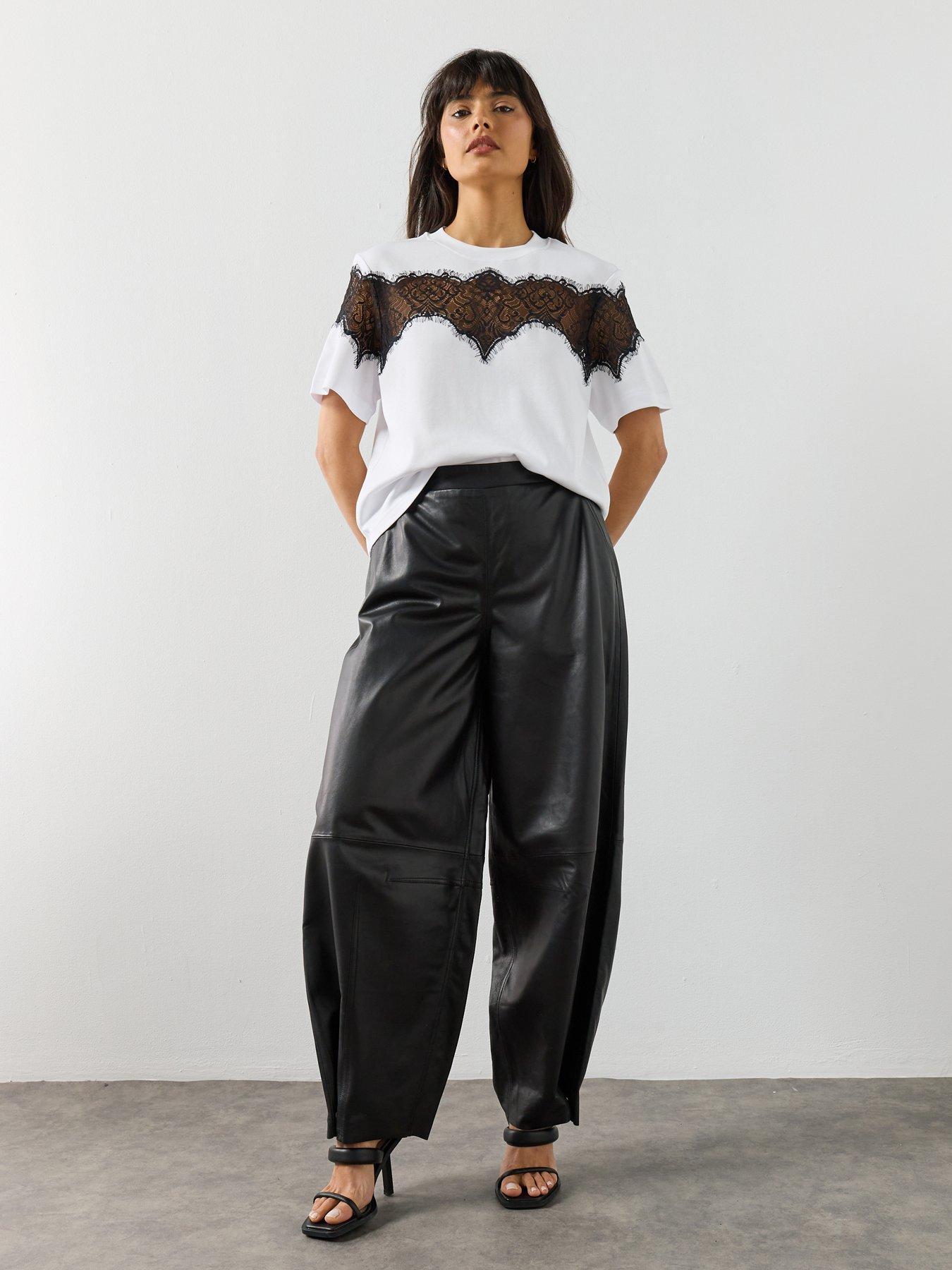 Image 3 of 6 of AllSaints Lisa Lace T-Shirt - White