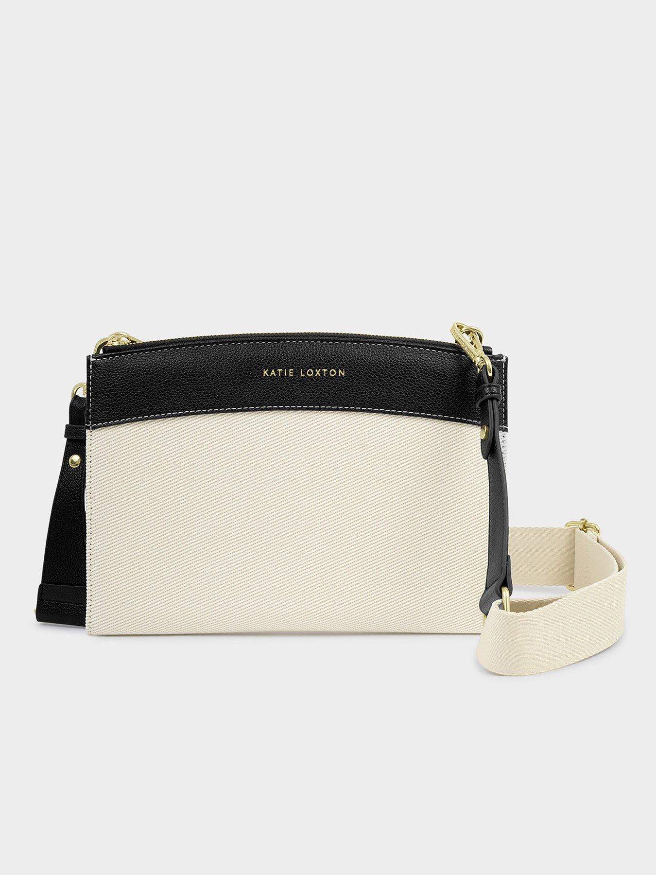 Katie Loxton Canvas Travel Organiser Crossbody Bag - Black/Cream