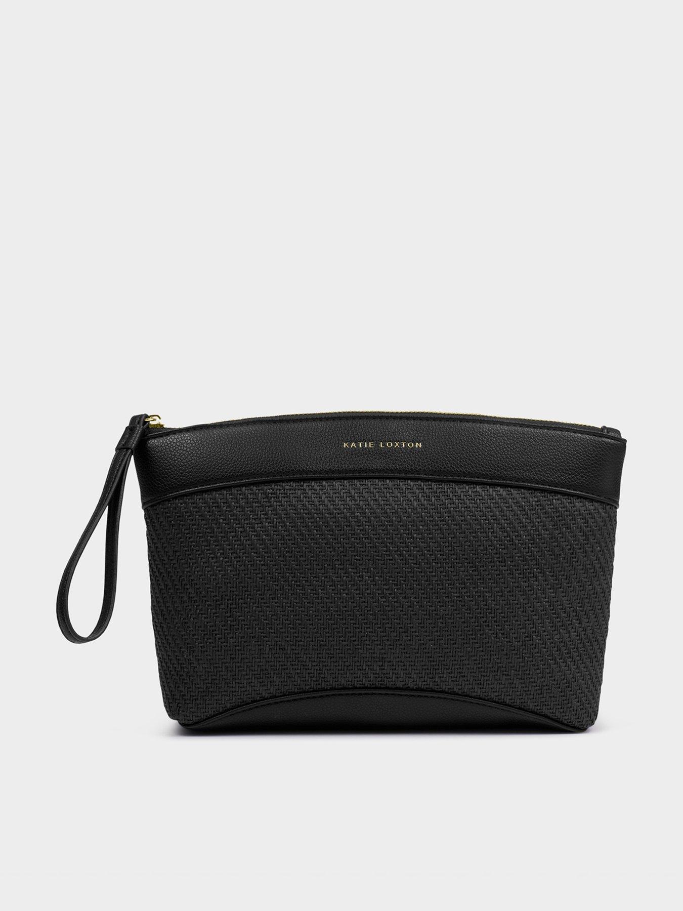 katie-loxton-wristlet-clutch-black-raffiastillFront