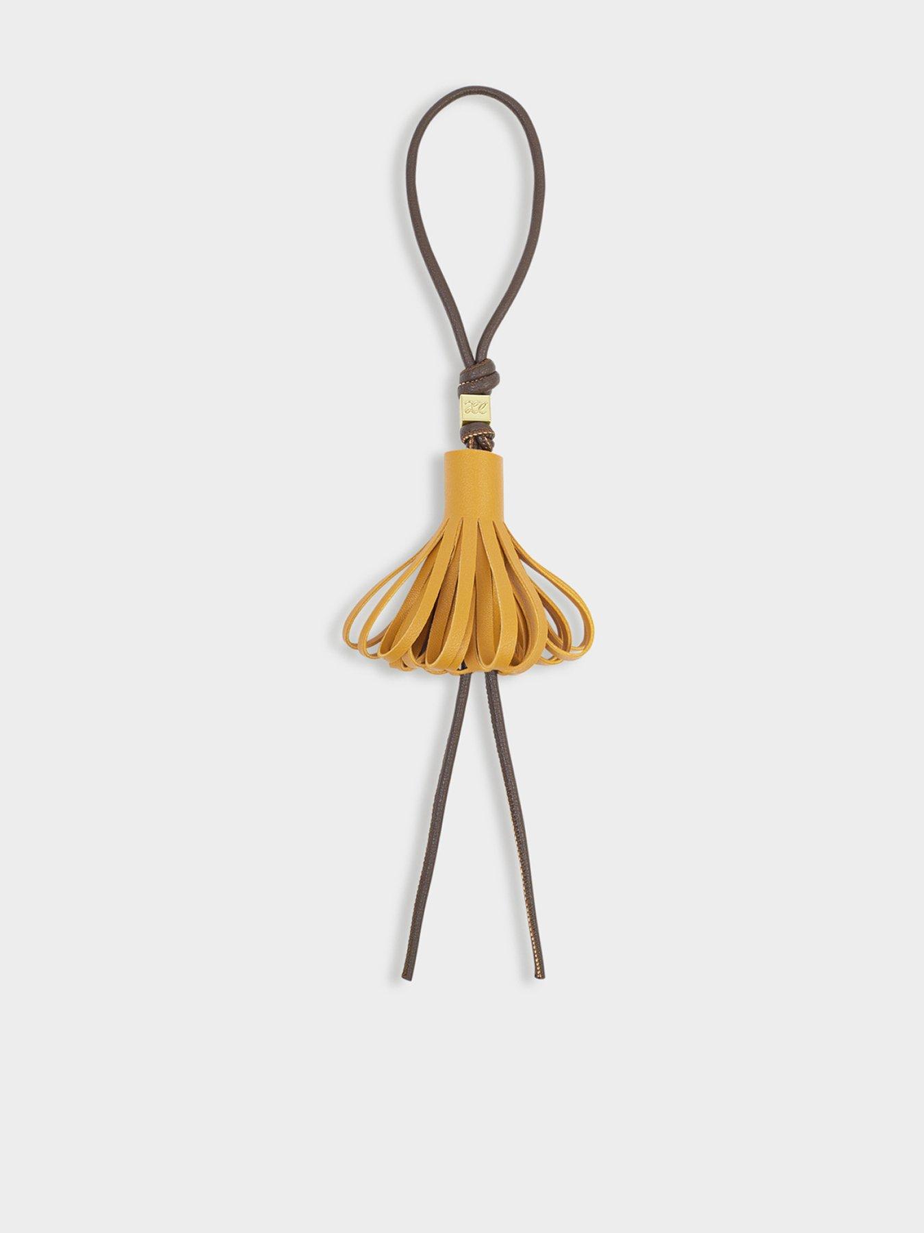 katie-loxton-tassel-bag-charm-bitter-chocolateyellowfront