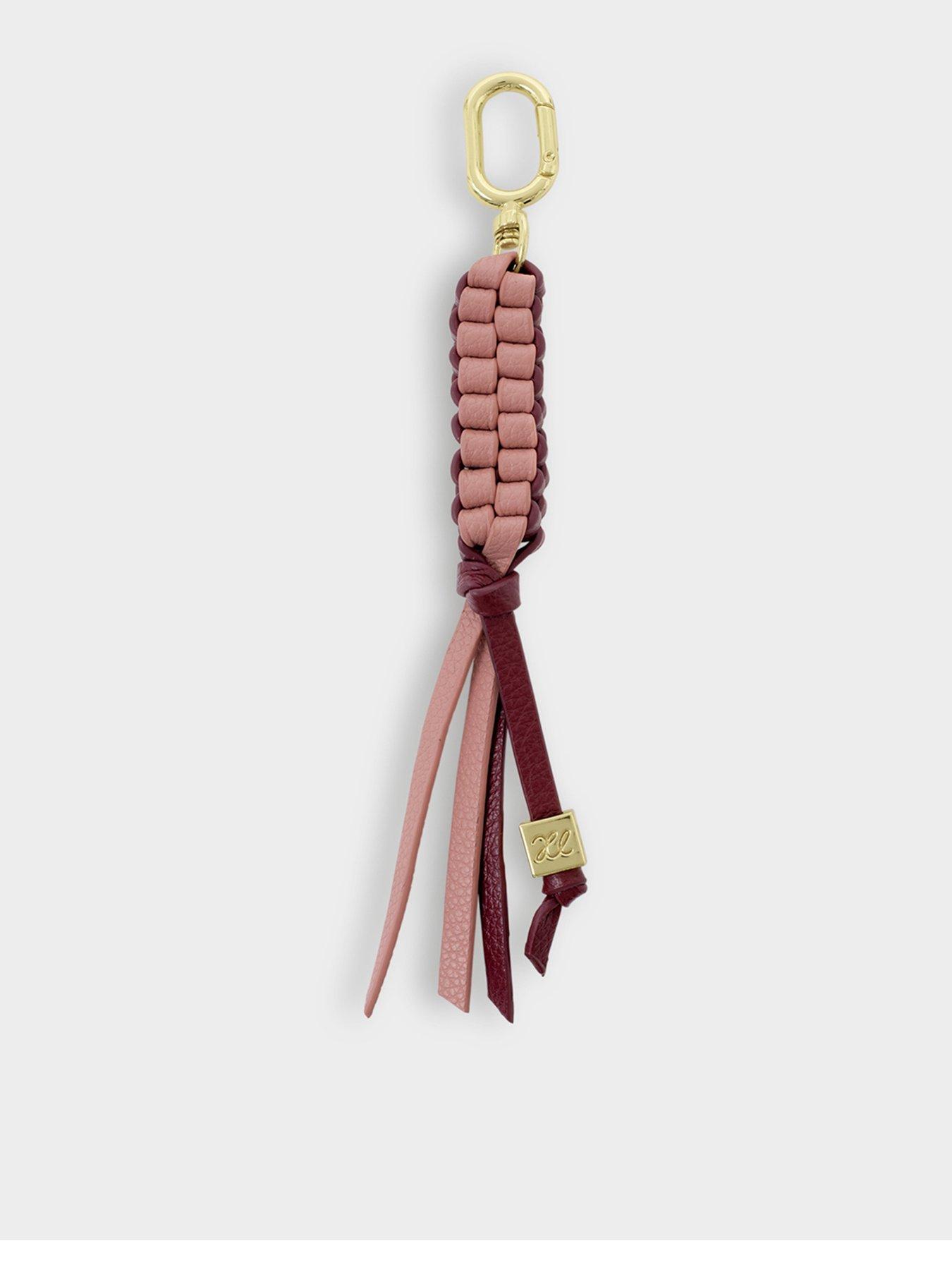 katie-loxton-braided-keyring-bag-charm-rose-pink-cherryfront