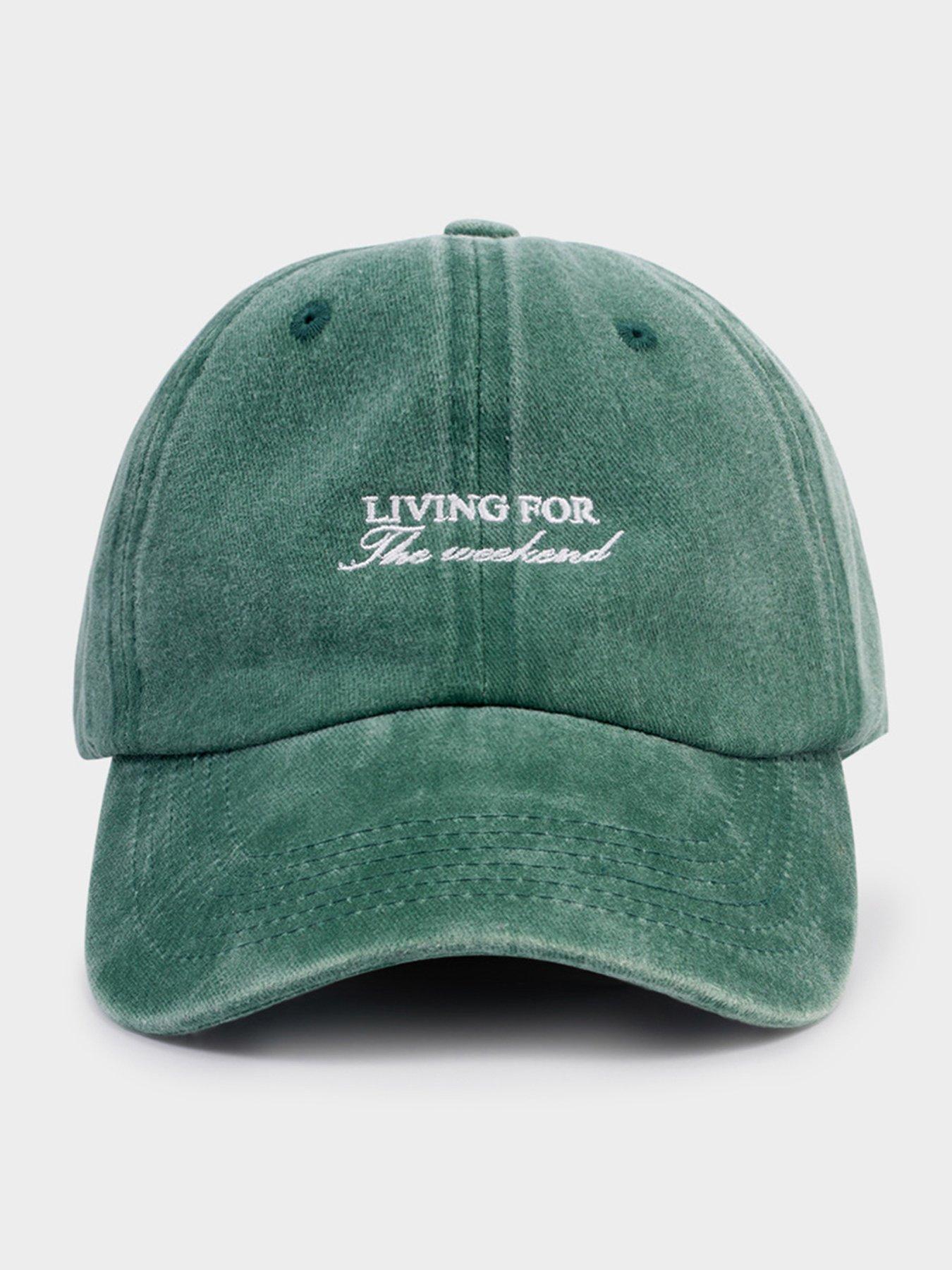 katie-loxton-embroidered-cap--nbspliving-for-the-weekend-green-one-size