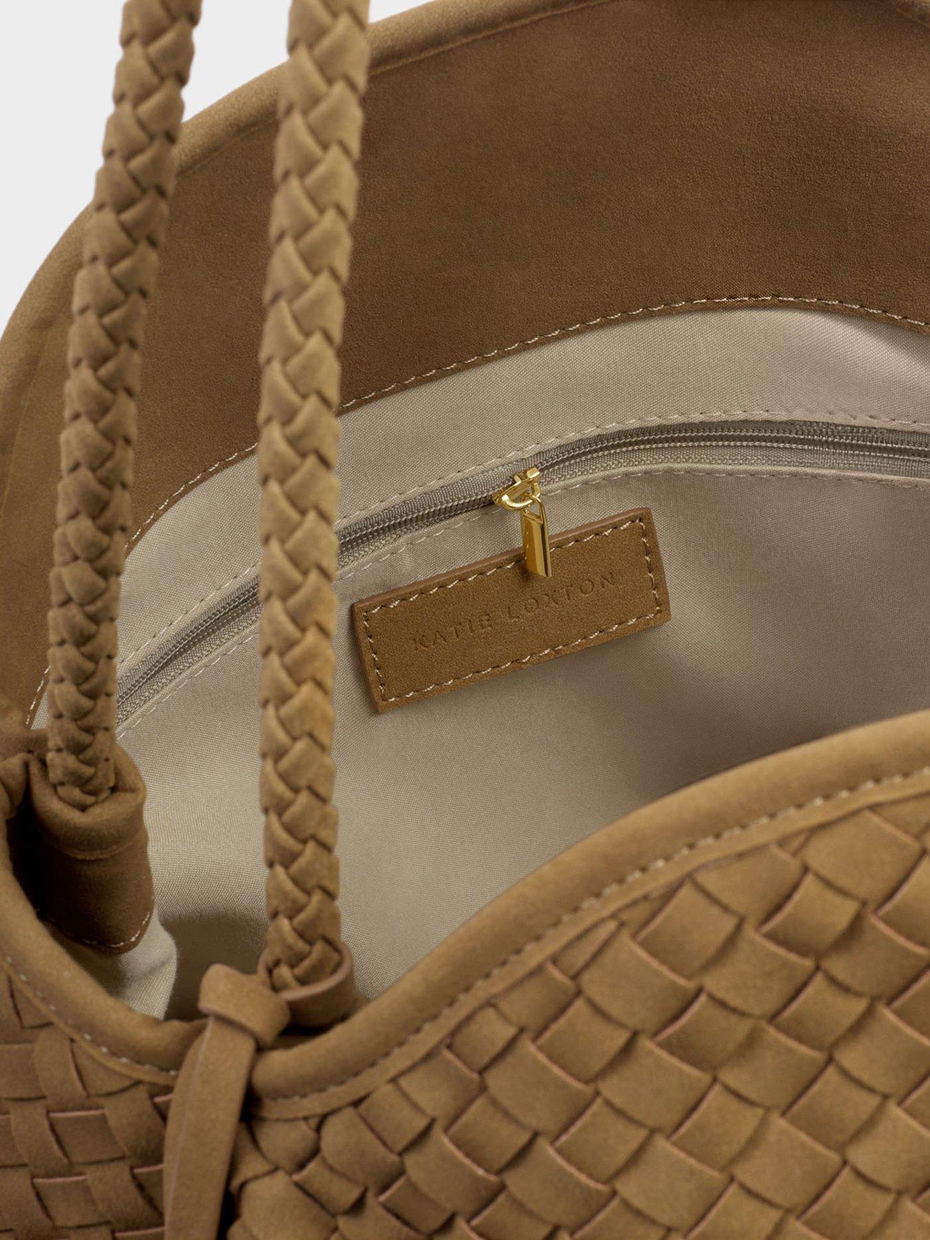 Image 4 of 6 of Katie Loxton Nova Hand Woven Large Shoulder Bag - Light Caramel Suedette