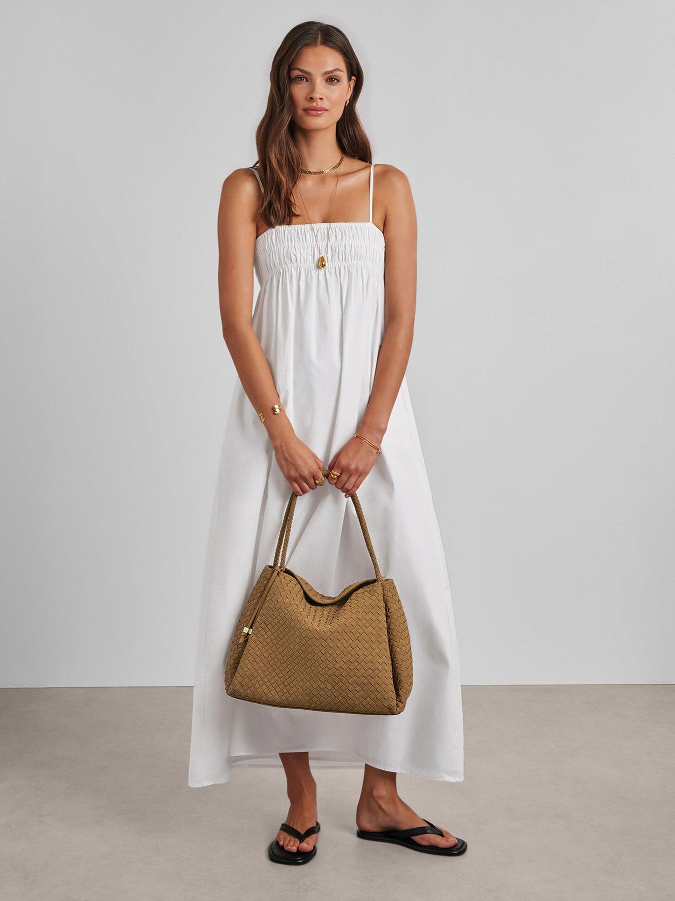Image 5 of 6 of Katie Loxton Nova Hand Woven Large Shoulder Bag - Light Caramel Suedette