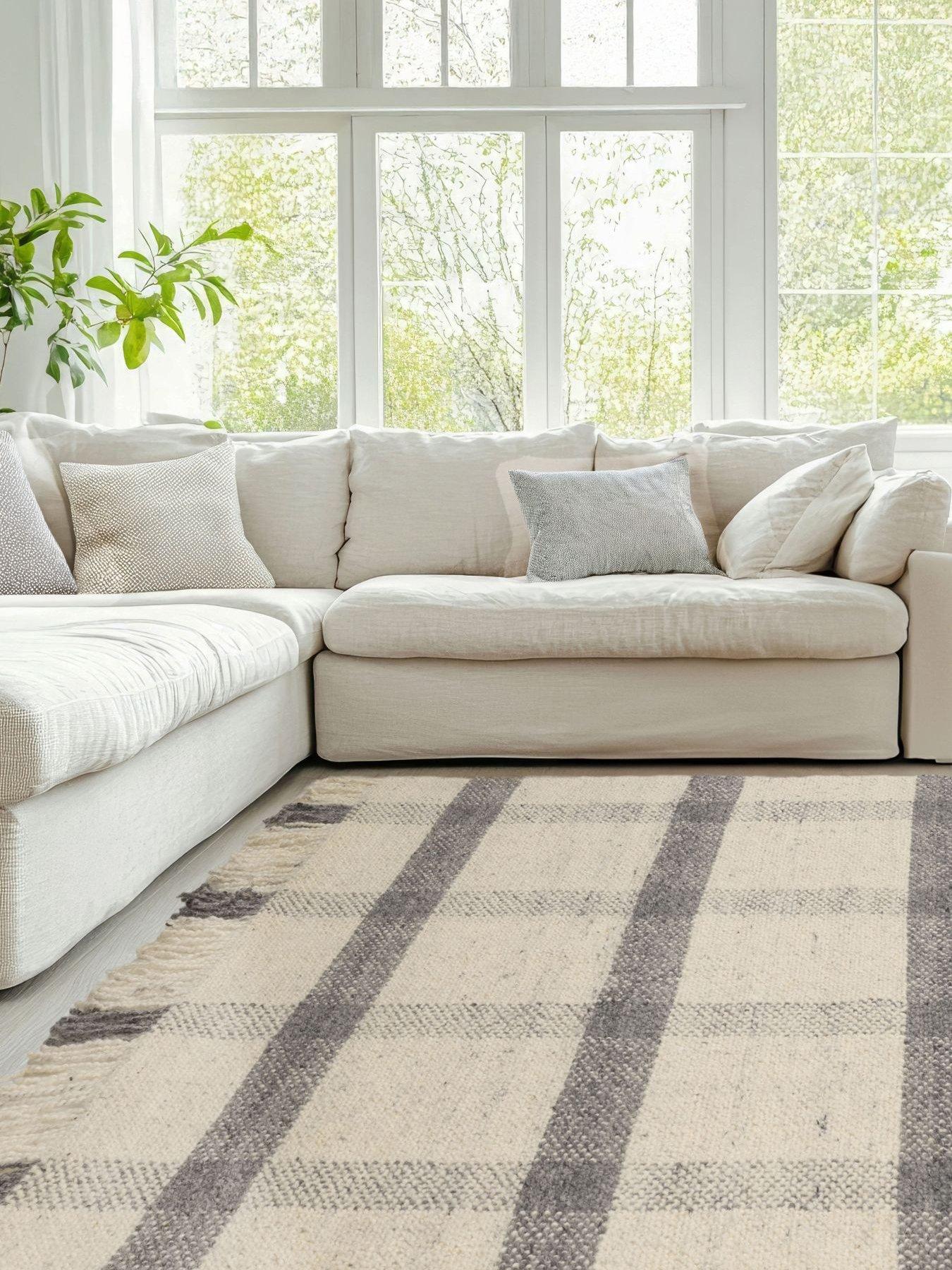 The Very Collection Handwoven Checked Flatweave Rug