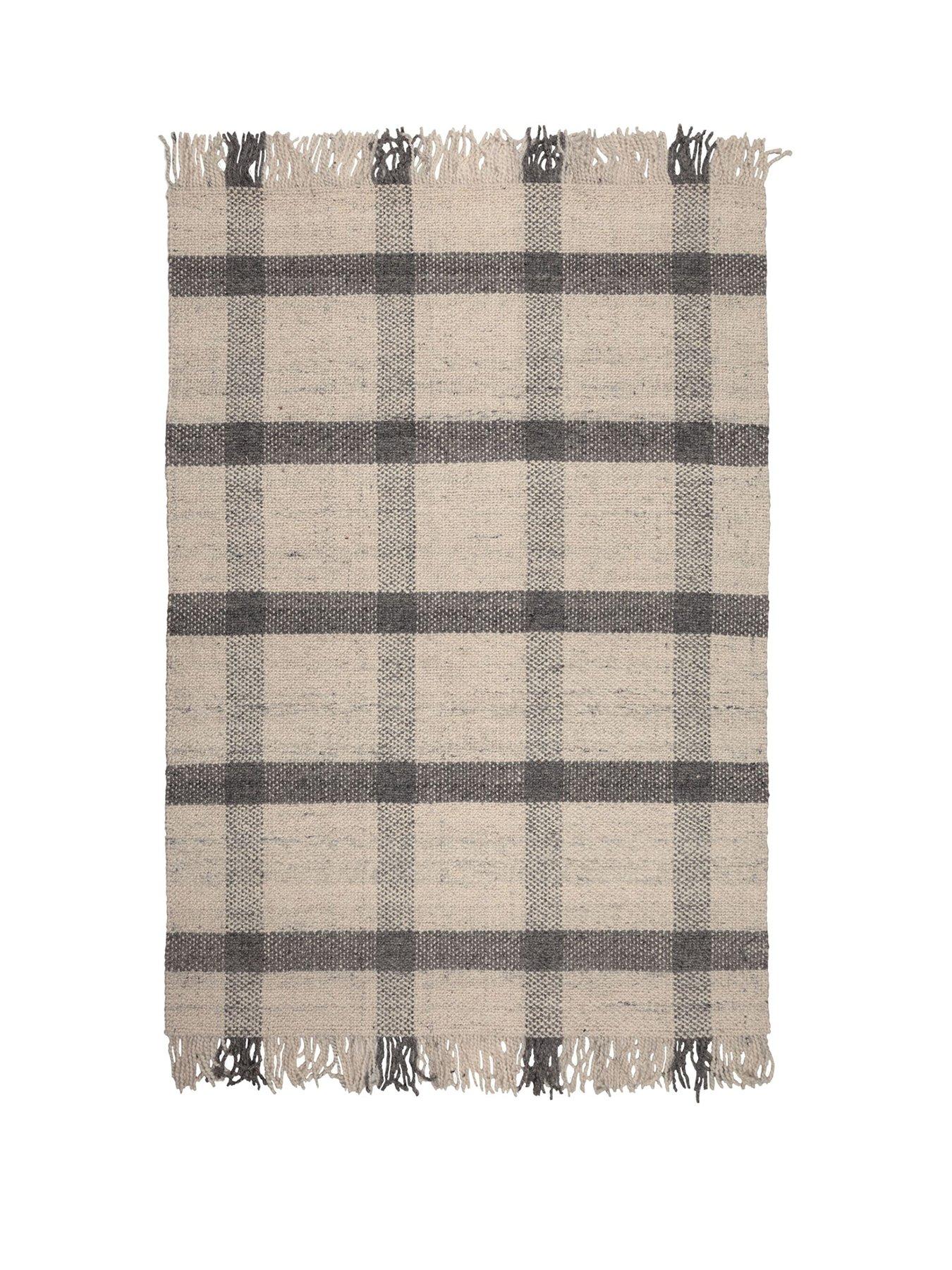 Image 2 of 4 of The Very Collection Handwoven Checked Flatweave Rug