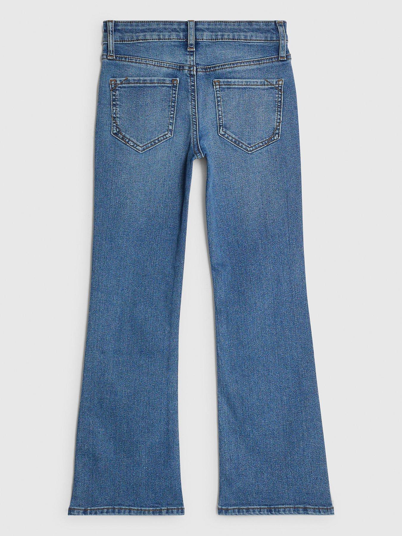 Image 2 of 4 of River Island Older Girls Flared Keyring Jeans - Blue