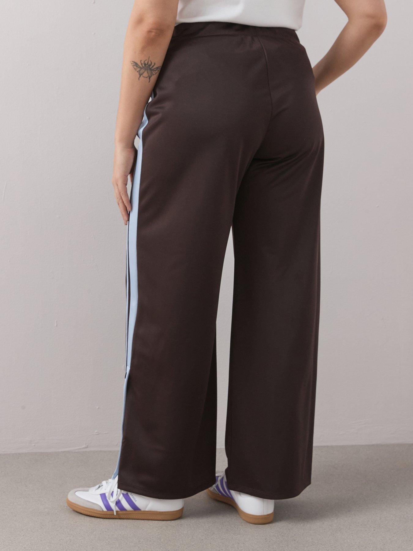 the-very-collection-curve-side-stripe-wide-leg-trouser-brownstillFront