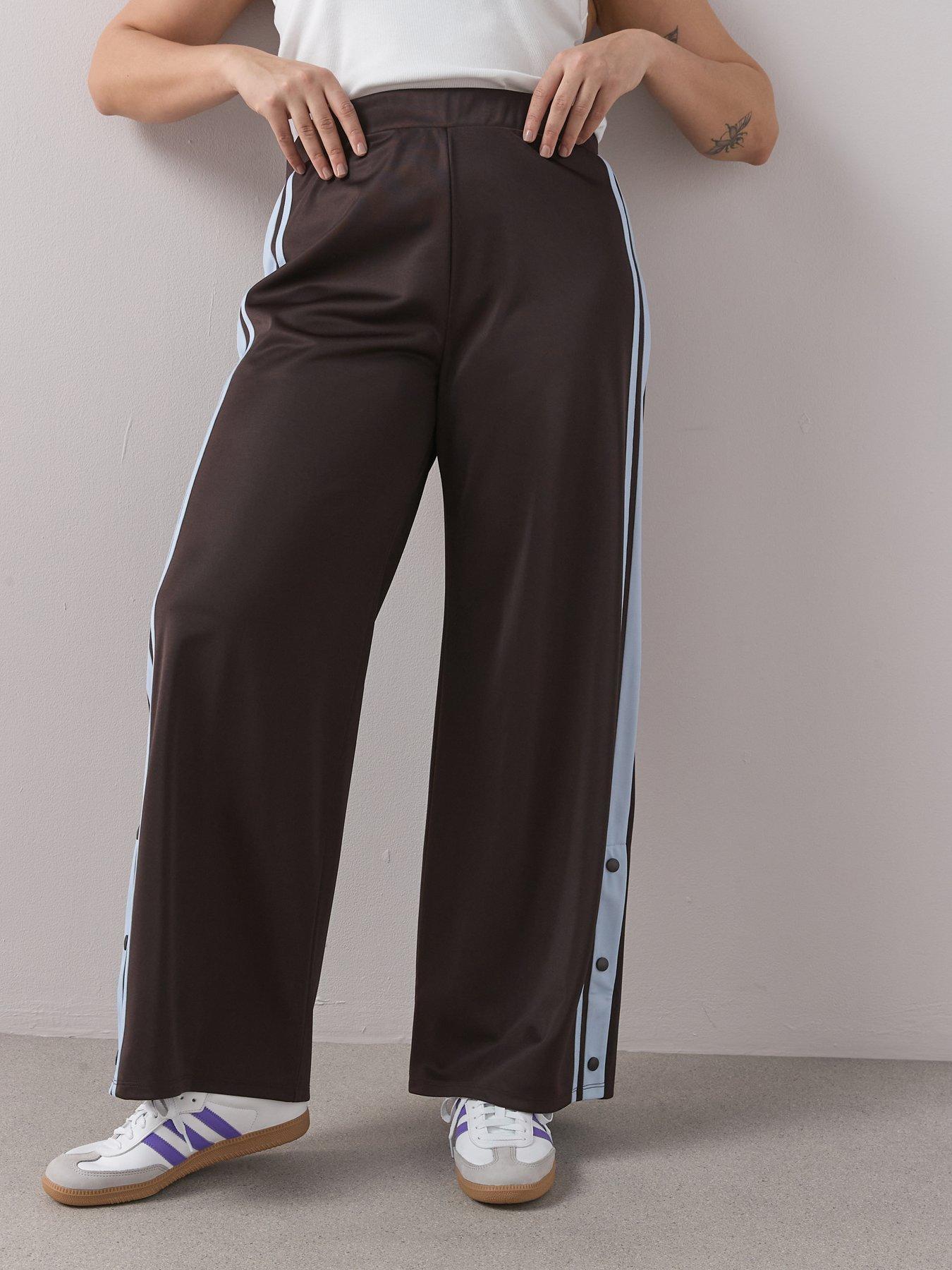 the-very-collection-curve-side-stripe-wide-leg-trouser-brownoutfit
