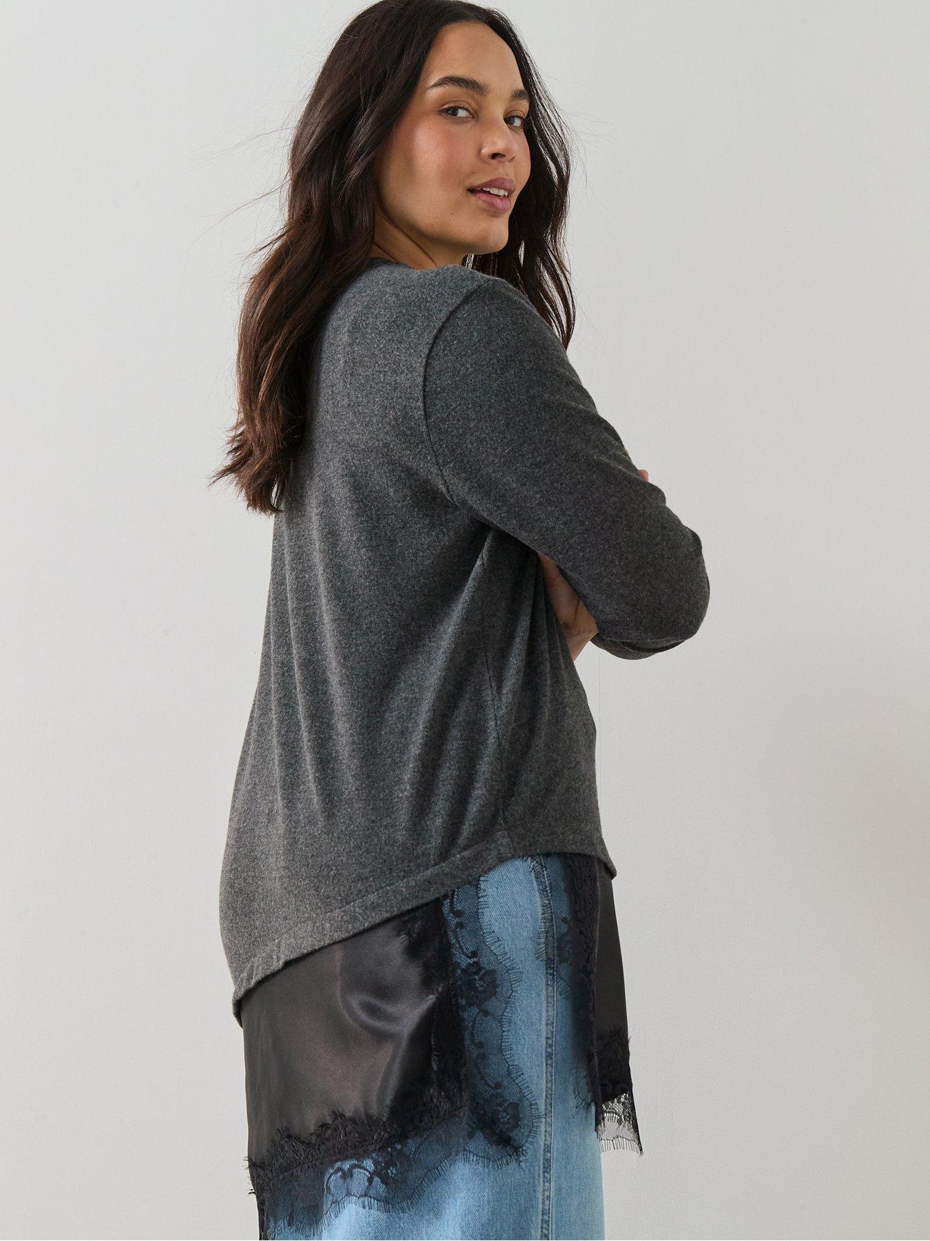 the-very-collection-curve-lace-trim-jumper-dark-greystillFront