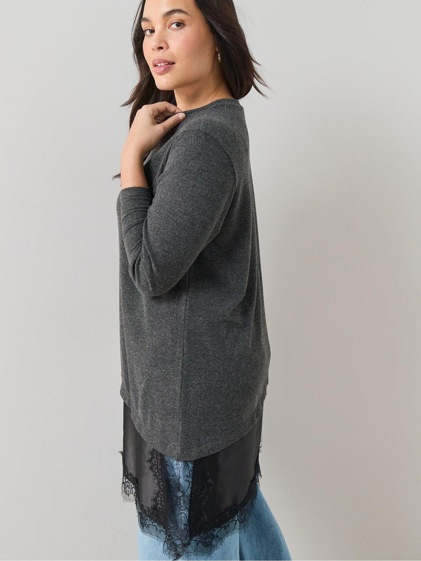 the-very-collection-curve-lace-trim-jumper-dark-greyoutfit