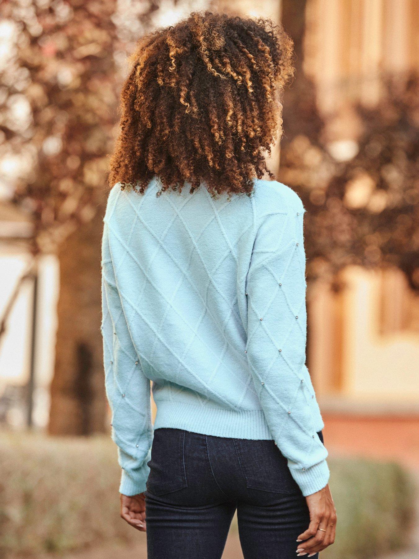 sosandar-pointelle-diamante-embellished-jumper-aqua-bluestillFront